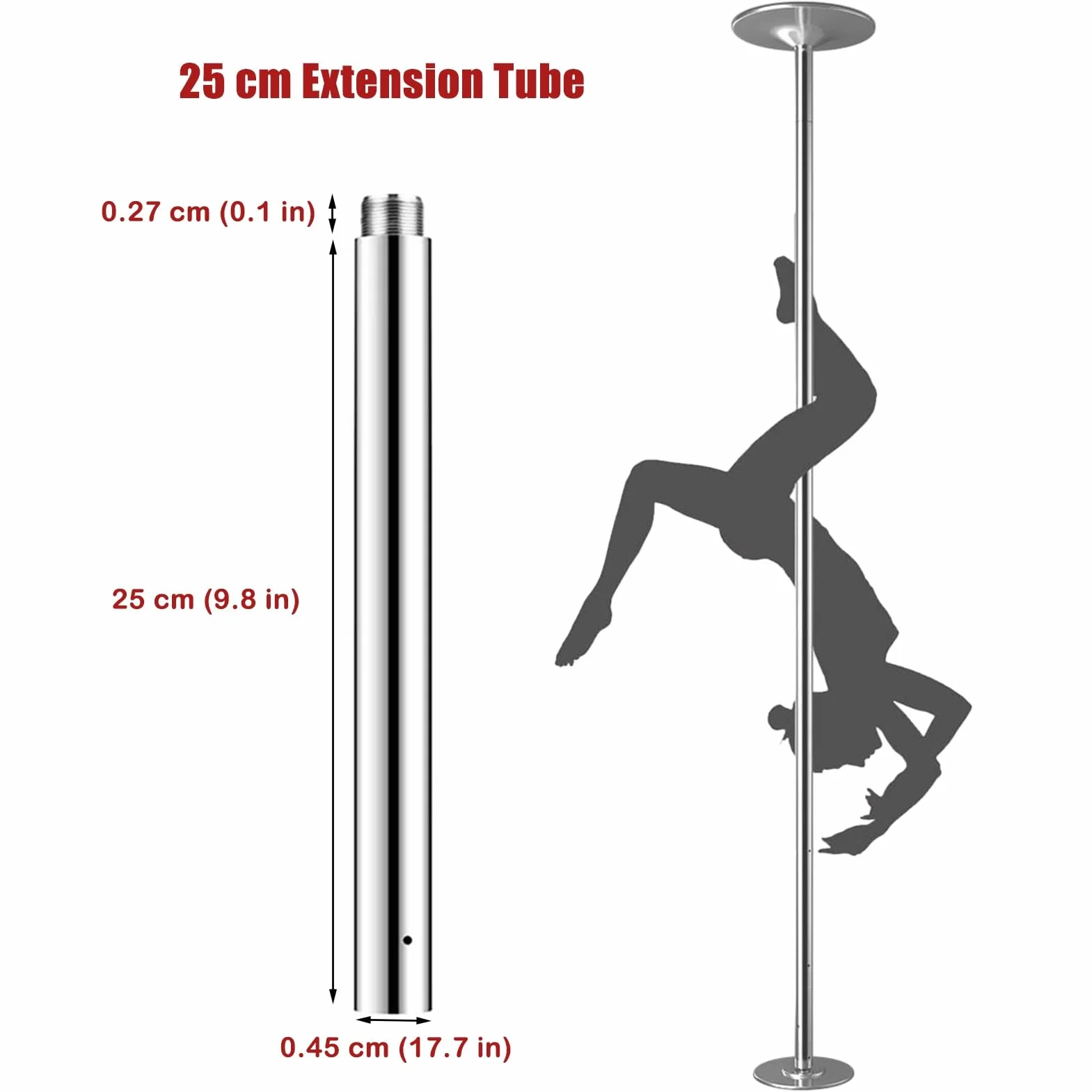 Profesjonalny Pal do Pole Dance 45mm Girevol/Statico Domestico