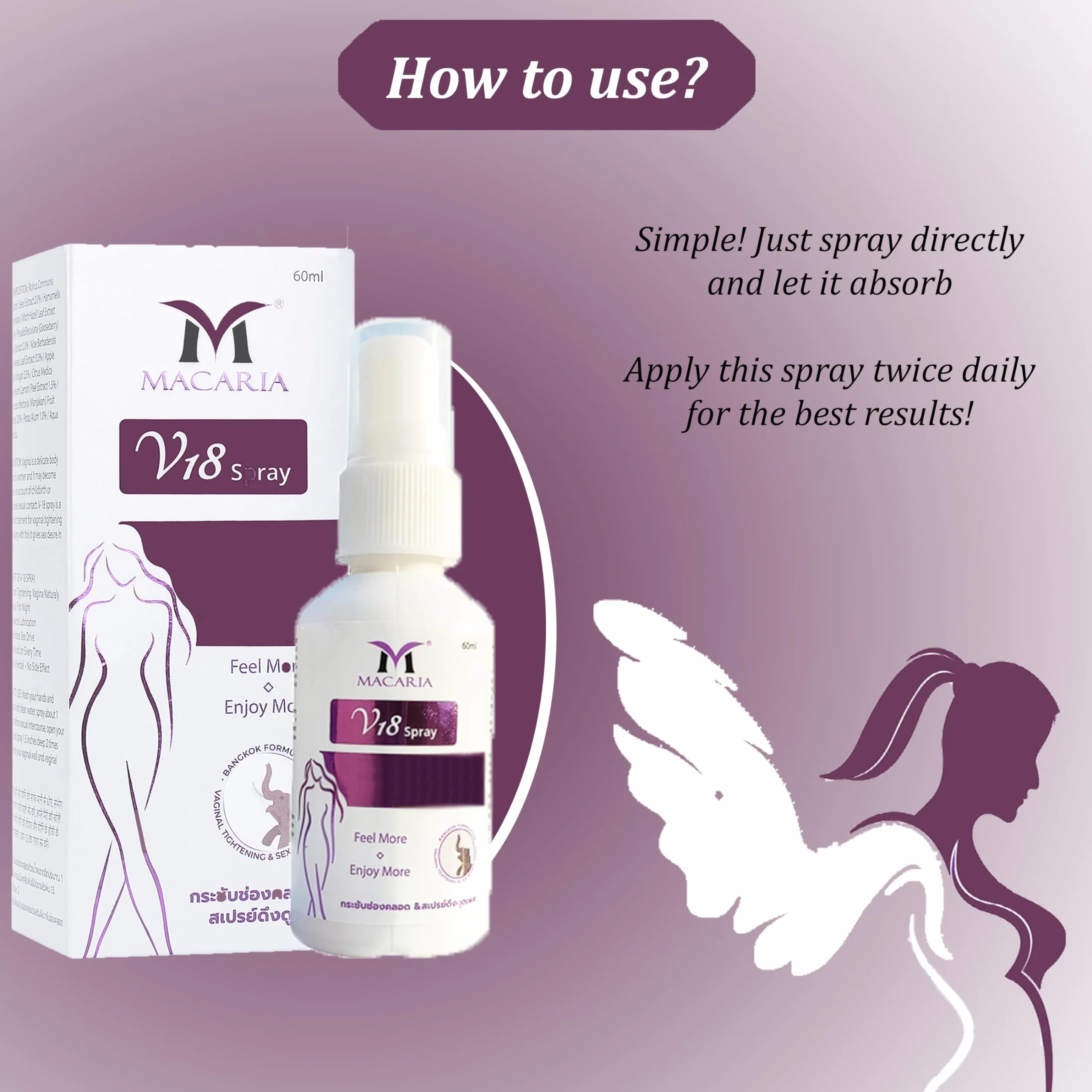 Spray V18 Rassodante Vaginale - Gel Efficace per Rassodare e Idratare Naturalmente la Vagina - Ringiovanimento per Donne e Ragazze