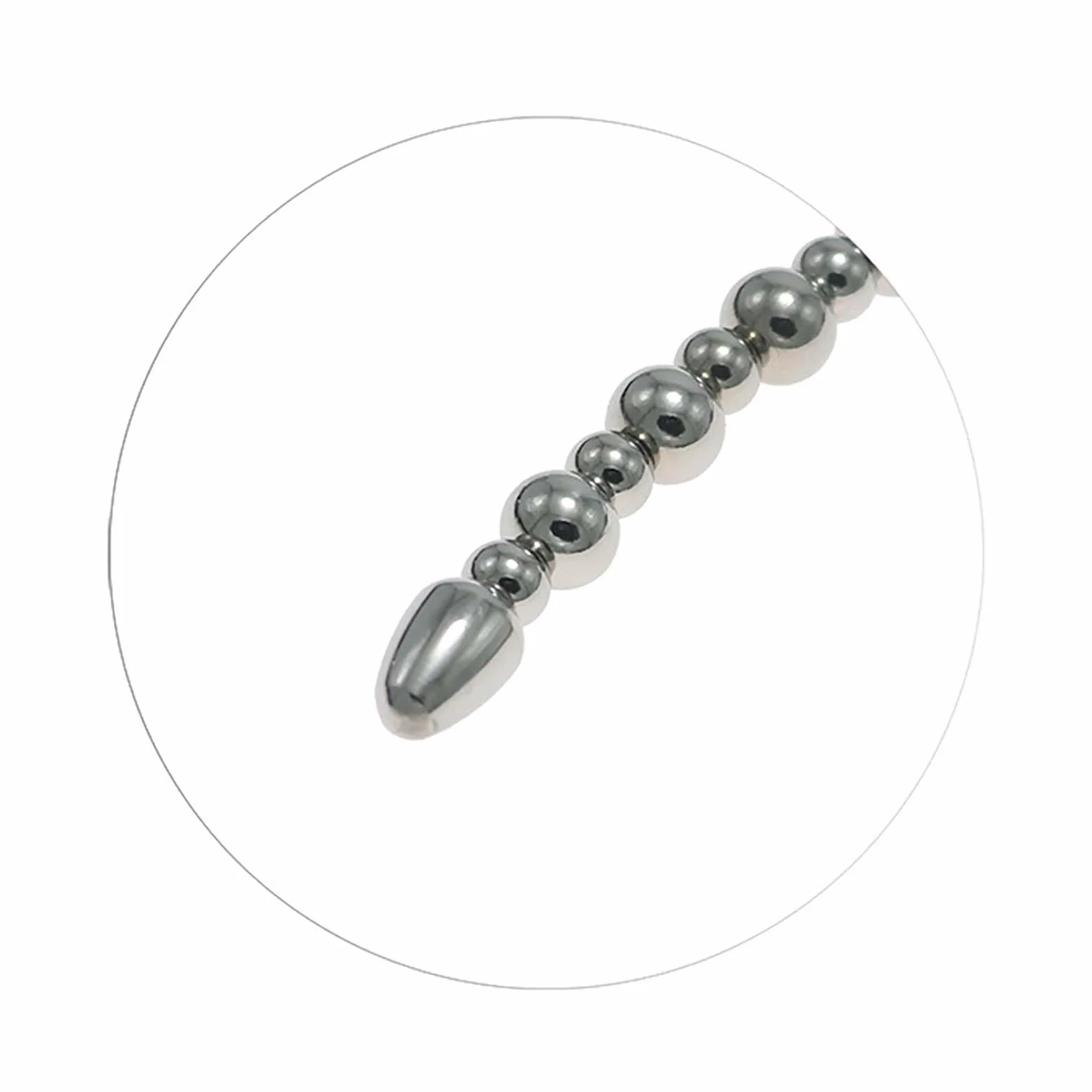 Asta da allenamento in acciaio inox con sfere lisce e anello per impugnatura, barella speciale per facilitare la minzione, set fitness maschile -D51IT (B:6+8mm)