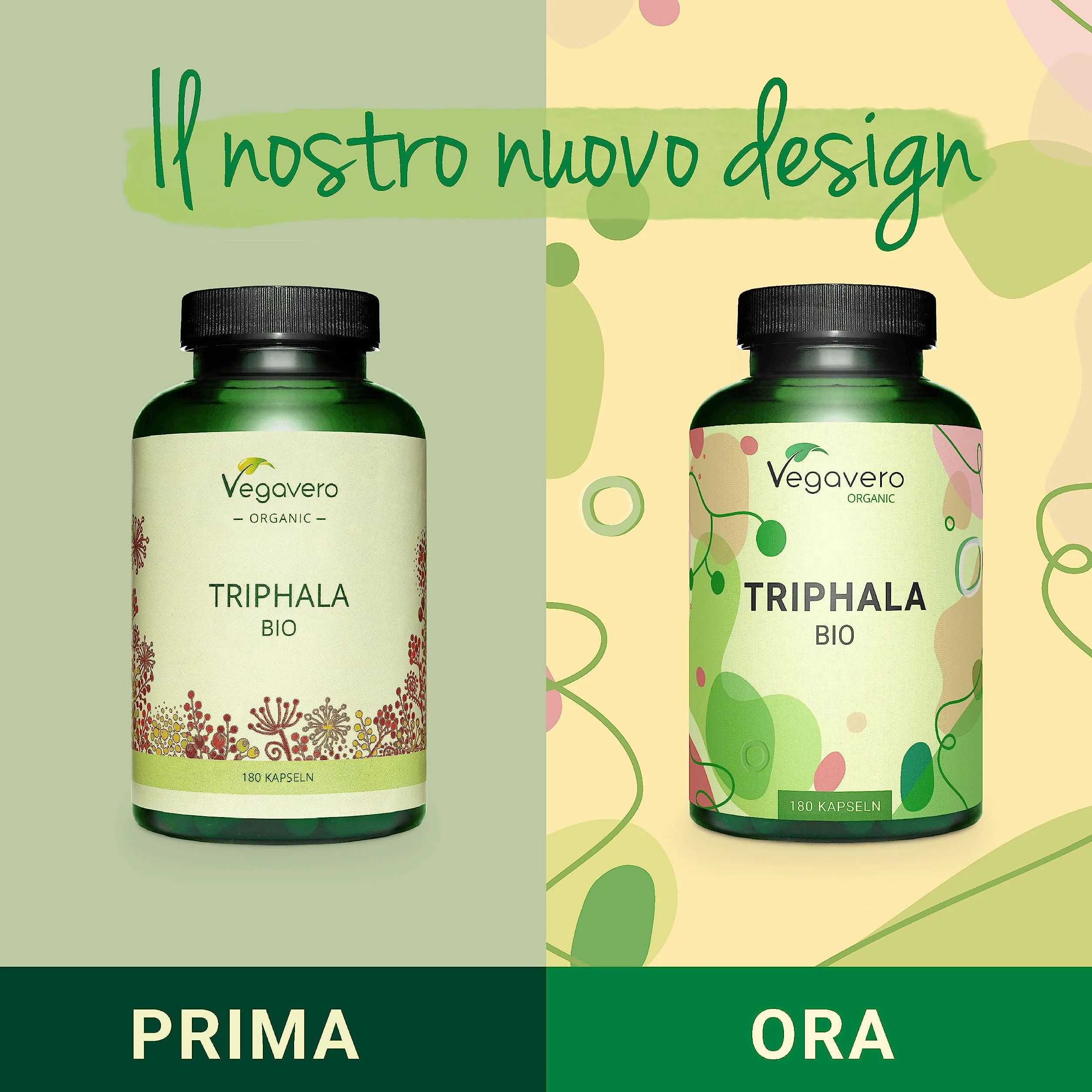 TRIPHALA BIO Vegavero® | 650 mg per capsula | 180 capsule | Depurativo & Disintossicante naturale | Medicina Ayurveda | Vegan