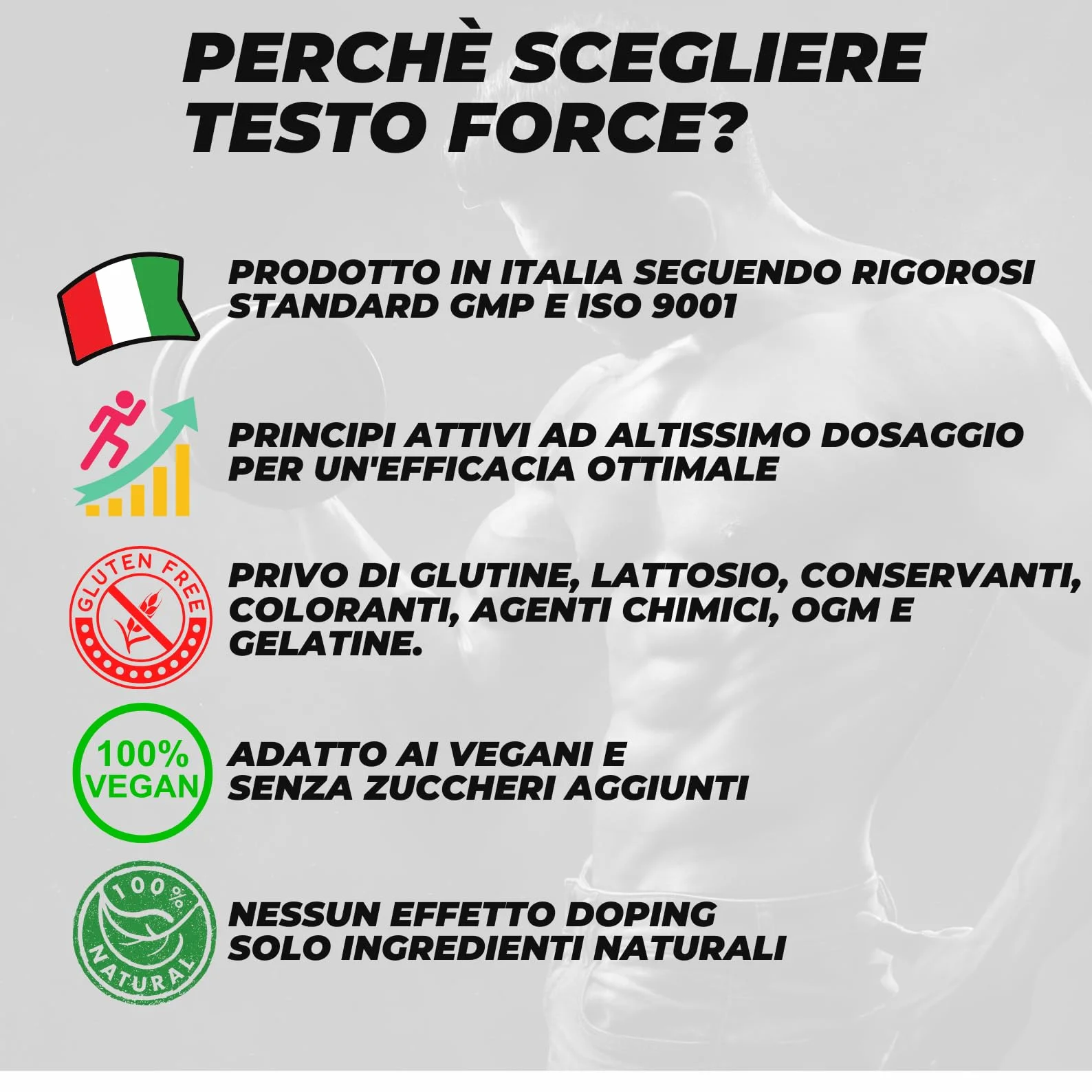 TESTO FORCE | 90 Compresse | Azione Rapida e Potente | Aumento Massa Muscolare Uomo, Alto Dosaggio di Tribulus Terrestris, Maca Peruviana, Ashwaganda, Zinco