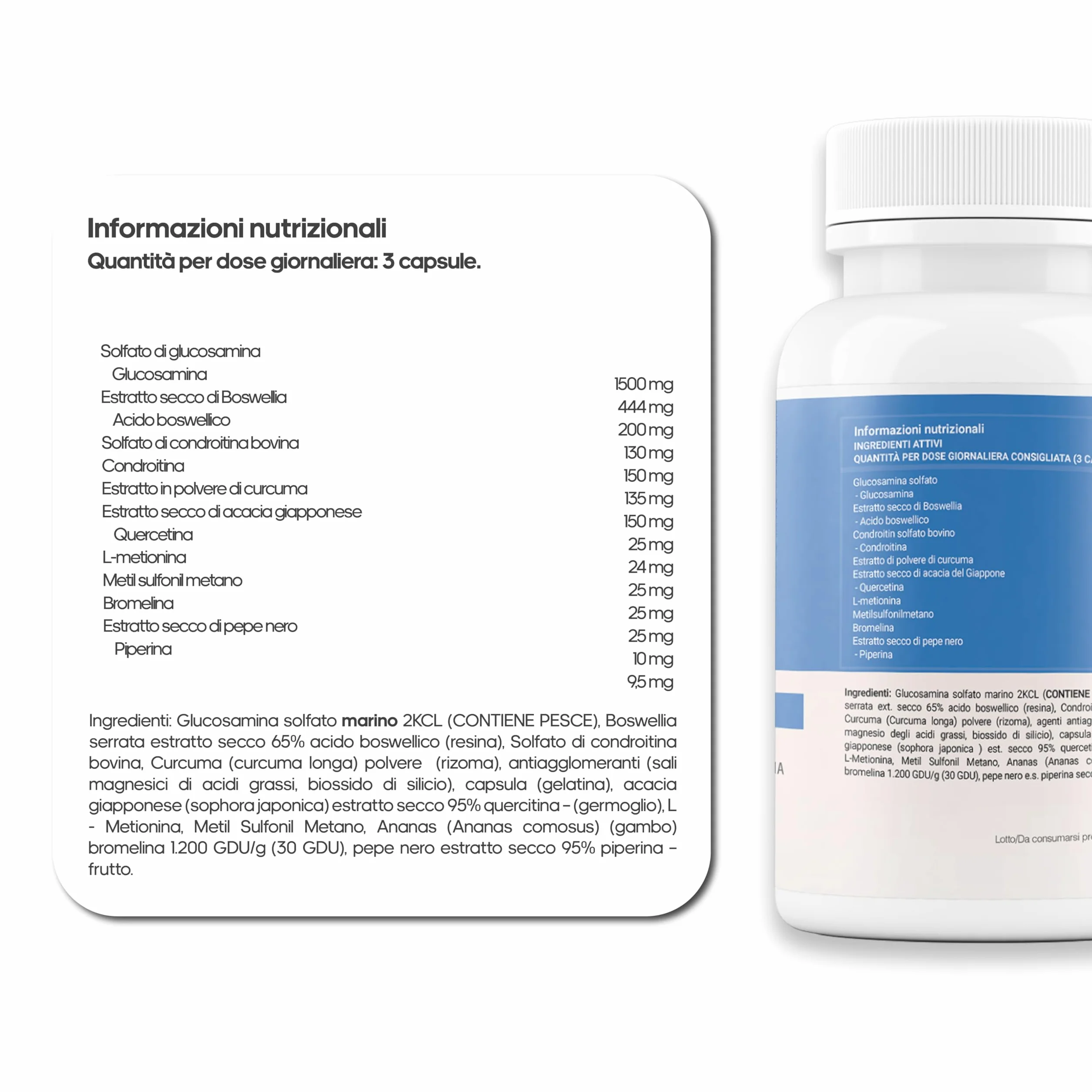 Farma Fusion Artic Complex | Curcuma, Glucosamina, Condroitina e Collagene | Elimina il dolore di muscoli, articolazioni e Ossa | Antinfiammatorio con azione analgesica | Ripara le Articolazioni 90u