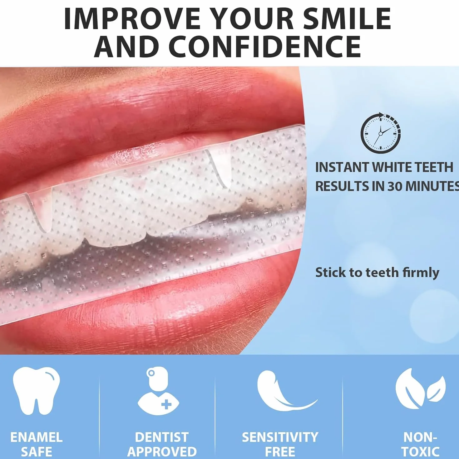 Strisce Sbiancanti Denti Professionali - 28 Strisce per 14 Sessioni Whitening Strips - Rimuove Macchie Sicuro per Smalto