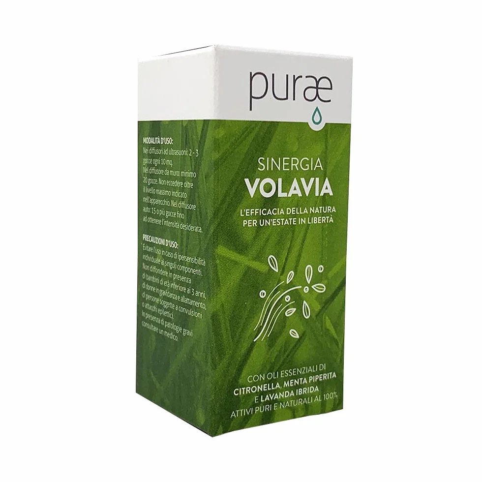 PURAE VOLAVIA SINERGIA DI OLI ESSENZIALI PURI 10 ML NASOTERAPIA Antizanzare