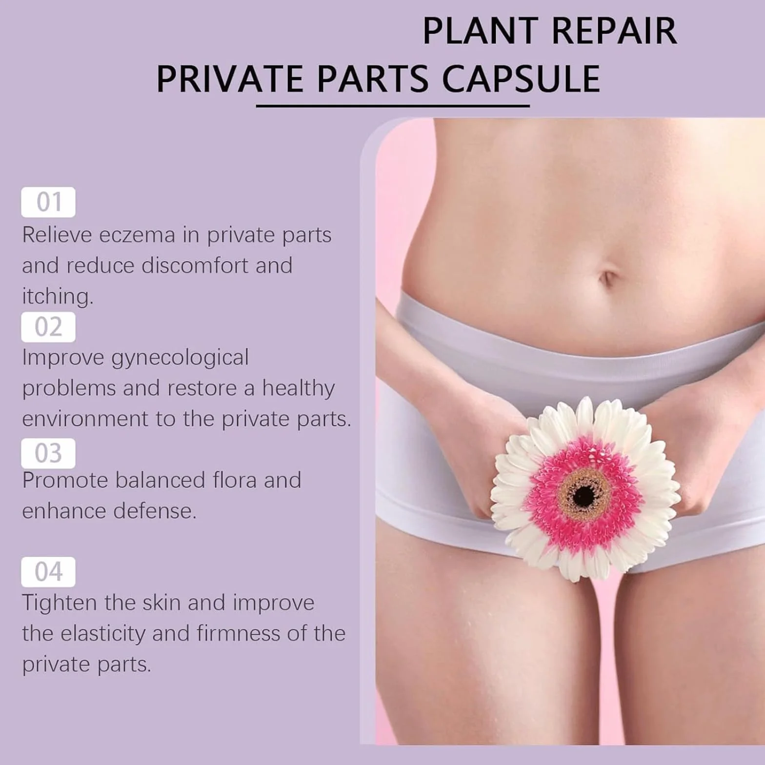 Capsule di Riparazione vaginale, Capsule di rassodamento vaginale Naturale, Capsule Dimagranti Anti-prurito istantanee, Capsule di Riparazione rassodanti e Rosa e Tenere