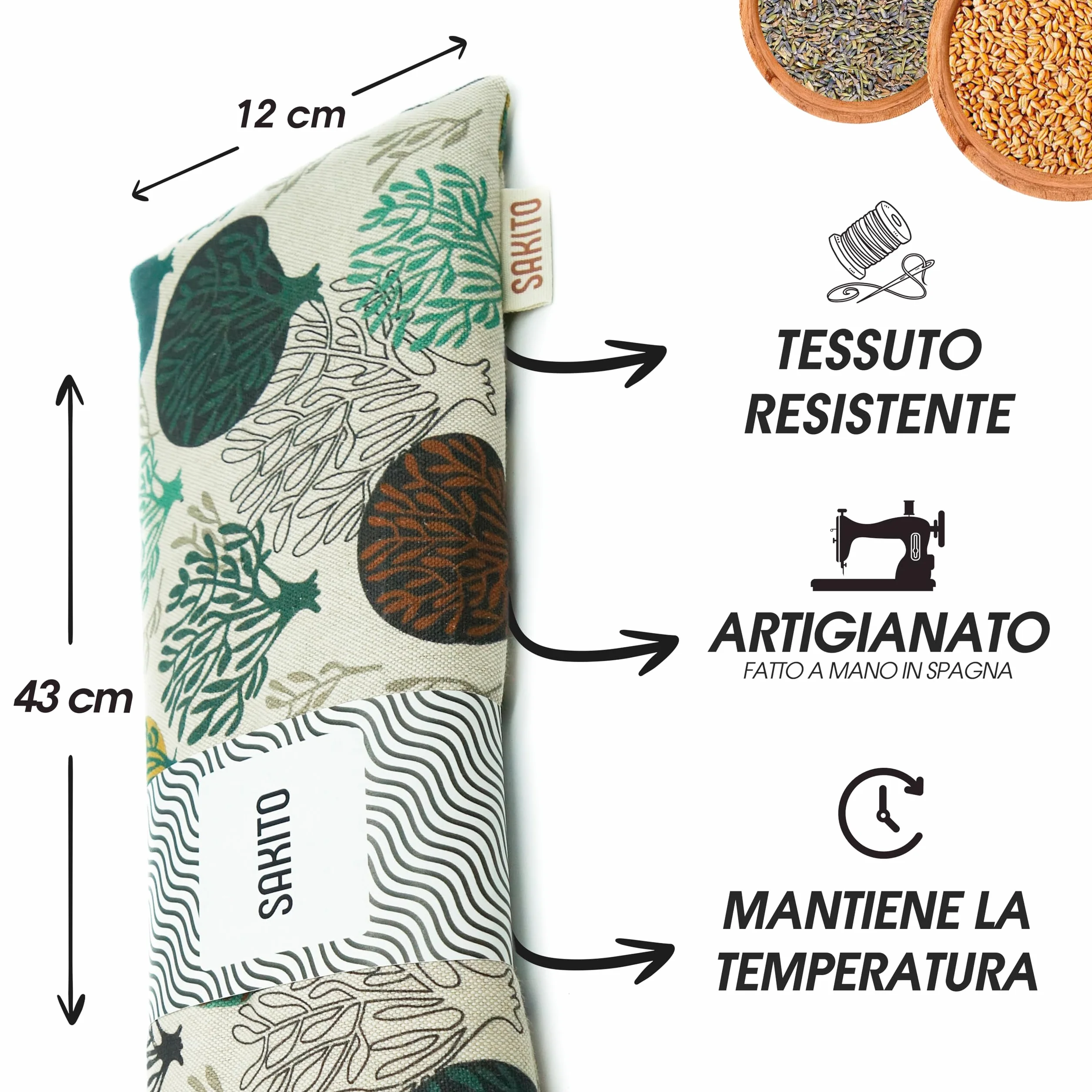2 (uds) Cuscino Termico Microonde (43x12 cm) - Sollievo Naturale per Dolori Cervicali, Lombari e Mestruali, Uso a Caldo o a Freddo - Elevata Ritenzione del Calore - Profumo di Lavanda