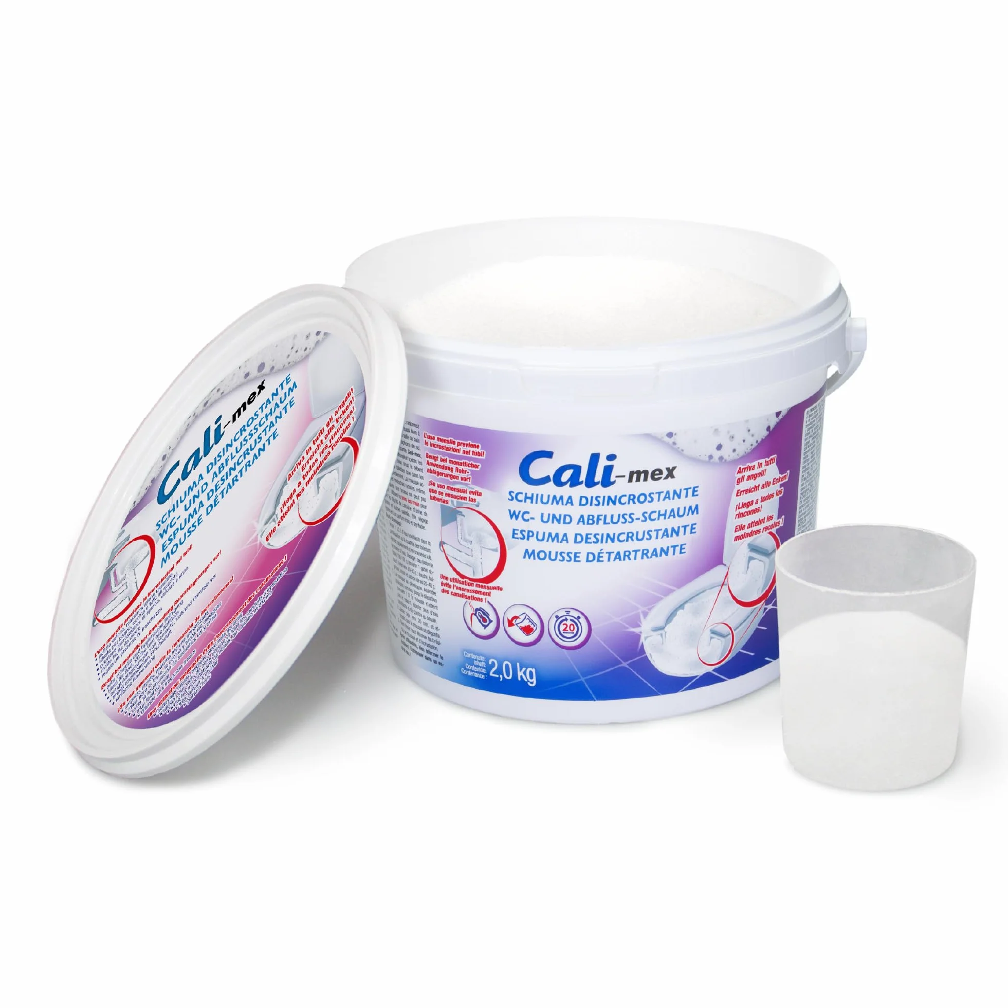 Cali-mex Schiuma per la Pulizia di Sifoni e Tubature. Elimina i cattivi odori, Previene otturazioni e Ingorghi di Lavandino, Doccia e WC. Formato Convenienza da 2kg