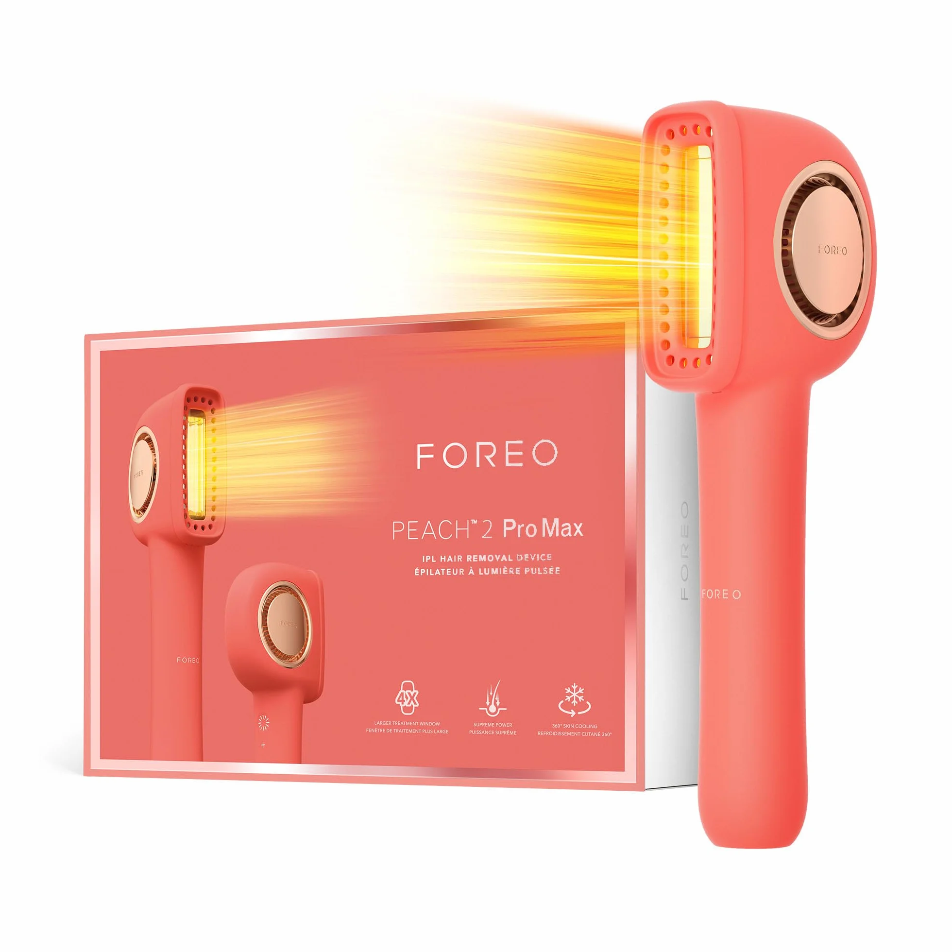 FOREO PEACH 2 Pro Max epilatore luce pulsata, depilatore corpo donna, uomo. Depilazione uomo, donna con epilazione IPL avanzata per viso, corpo. Pelle liscia, risultati duraturi