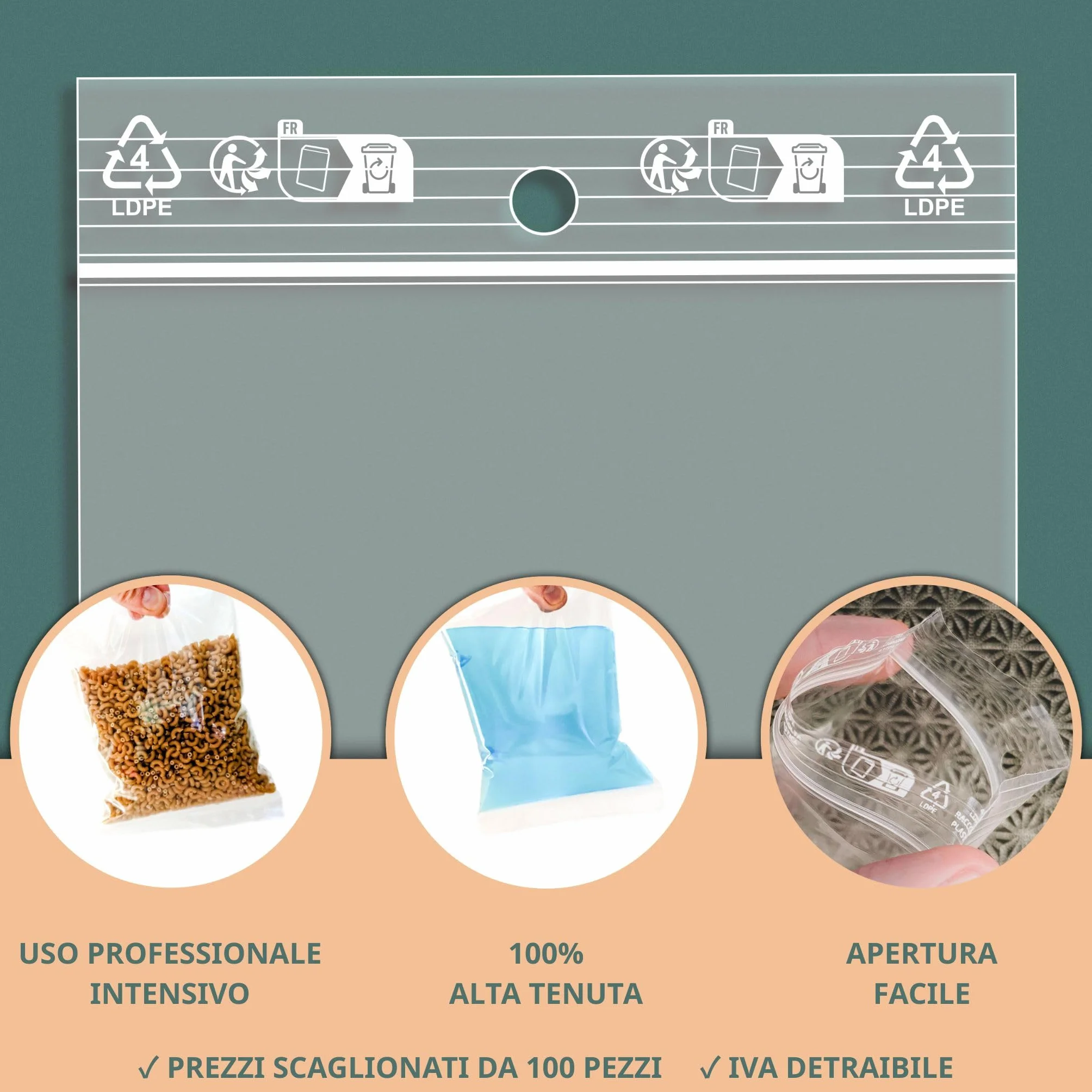 PACKY - Sacchetti Plastica Richiudibili 4x6 Cm - 100 Pezzi - Bustine Trasparenti Richiudibili | Ampia scelta
