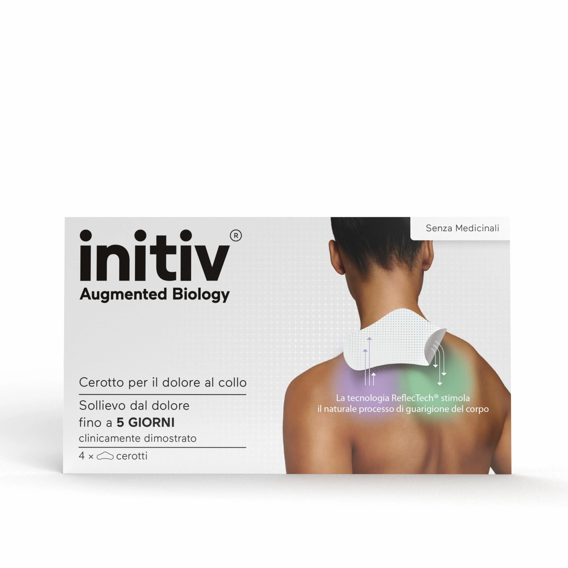 Initiv Cerotti per Collo Dolori Muscolari Sollievo fino a 5 giorni Resistenti all’Acqua 4 Pezzi