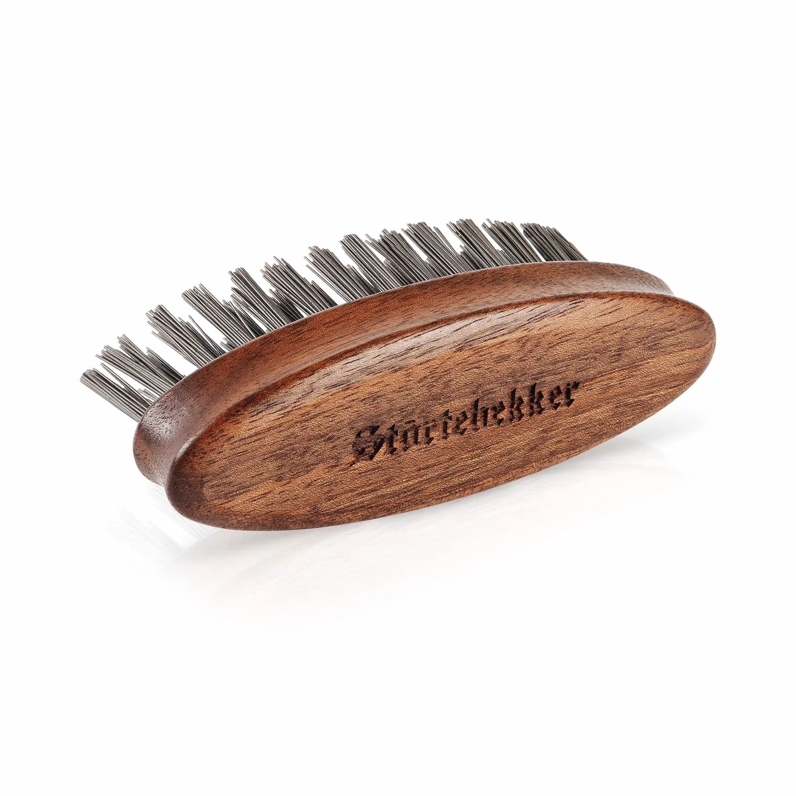 Störtebekker® Spazzola per la barba Premium - Made in Germany - Districa la Barba e Previene il Prurito - Setole BioniFil Sostenibili - Legno di Noce - Spazzola per Barba (Normale)
