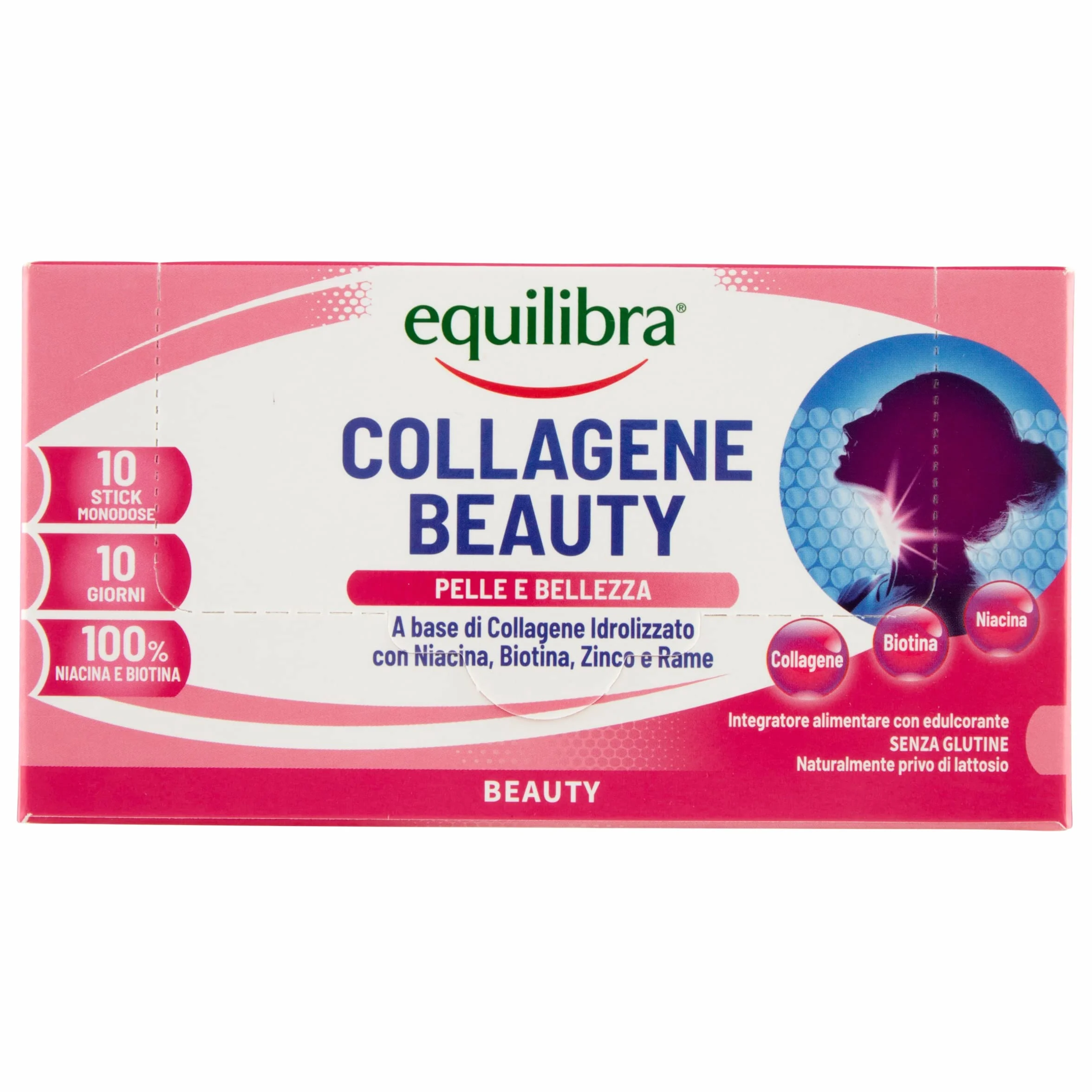 Equilibra Collagene Beauty Integratore Pigmentazione Pelle Collagene Idrolizzato Rame Zinco 10 Stickpack