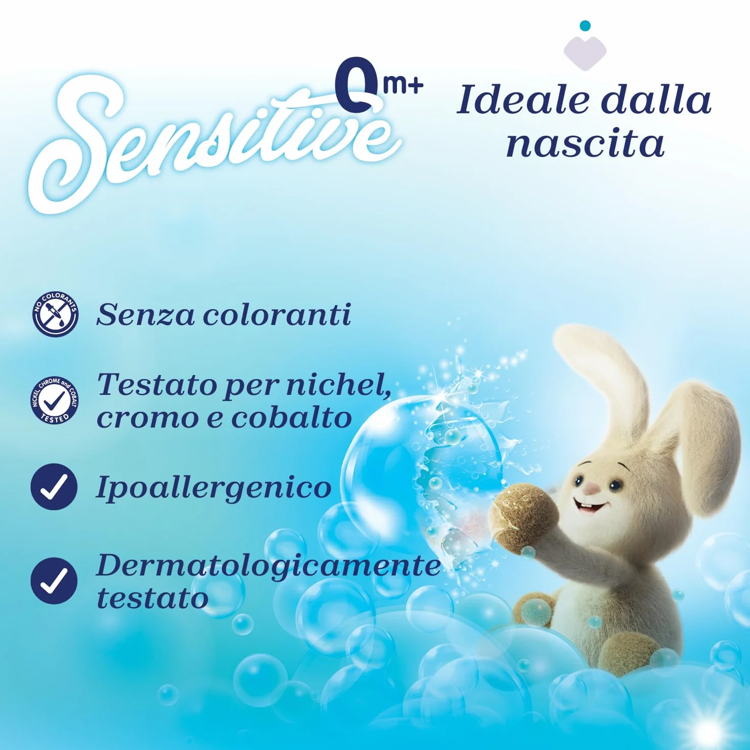 Artsana Chicco Sensitive Detersivo Bucato Ipoallergenico, rimuove Macchie e Odori, 0+ Mesi - 1.5 L