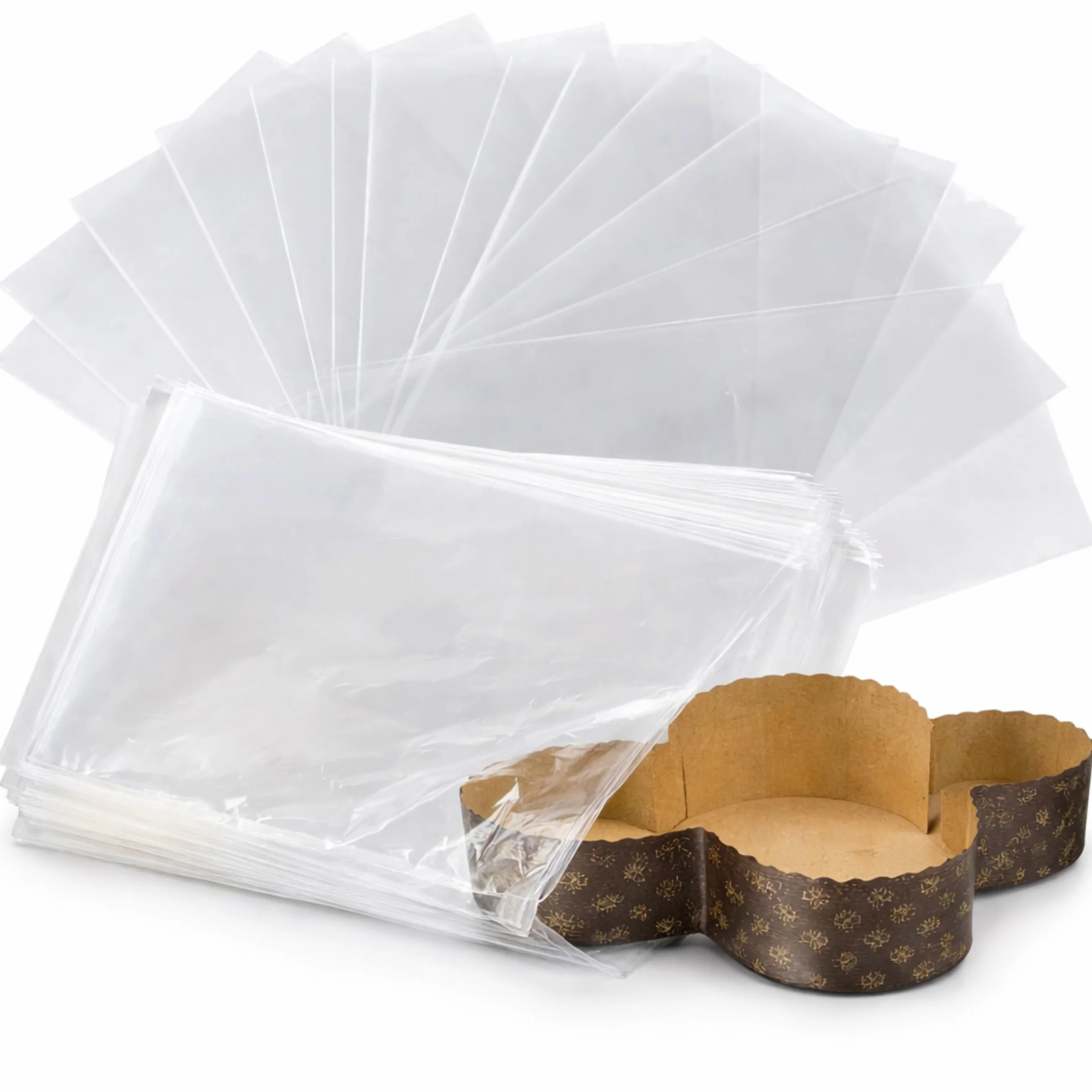 50 Buste Trasparenti Per Confezioni Alimentari in Polipropilene PP, IDEALE PER: Colomba, Panettone e Pandoro, Idonee al Contatto Alimentare, Alta Trasparenza, (50 Buste Porta Colombe, 35 x 43 cm)