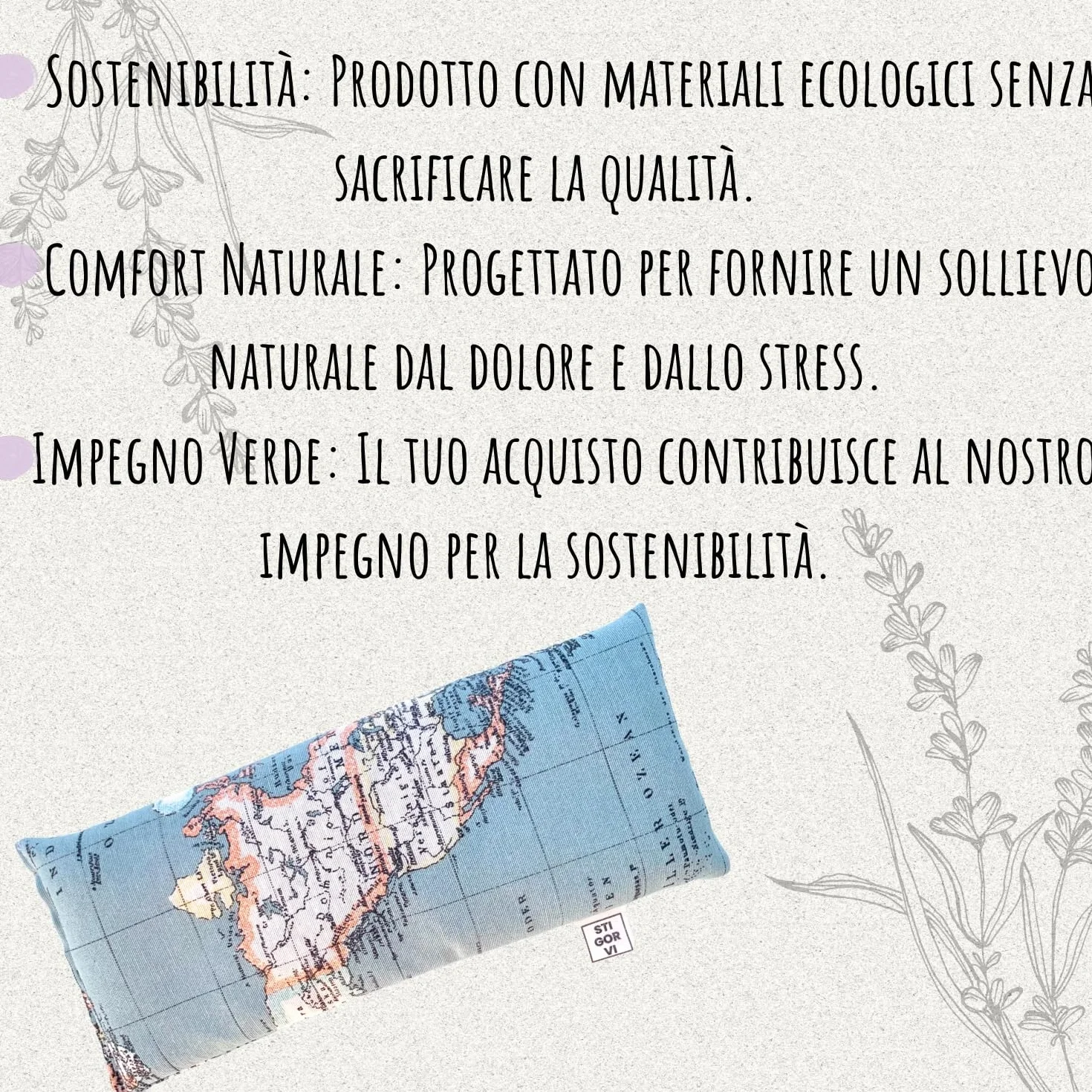 Sacchetto di semi per microonde fatto a mano in Spagna - Borsa termica multiuso per calore e freddo - Cuscino (13cm x 31cm) - 100% artigianale con semi naturali di lavanda