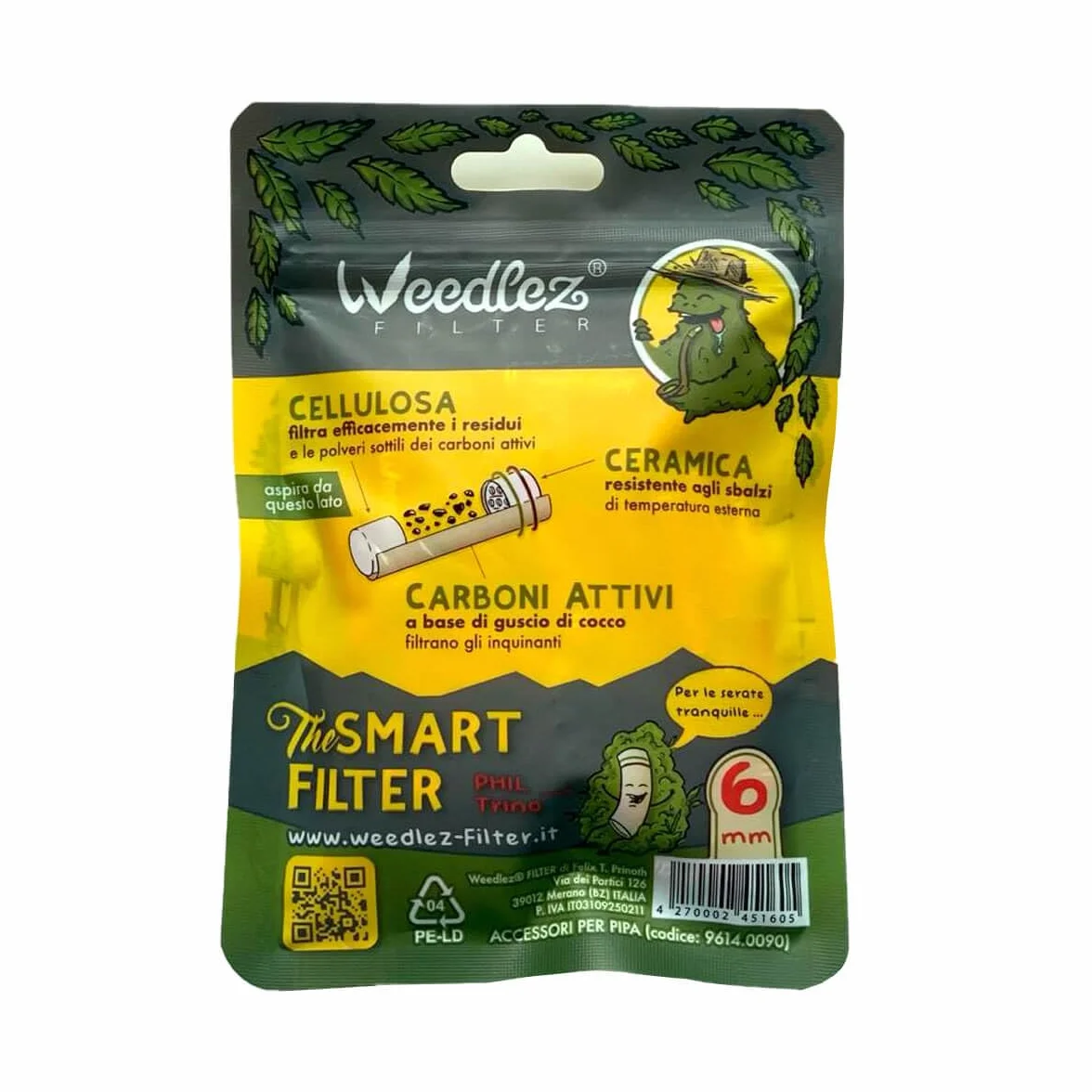 Filtri a Carboni Attivi e Cellulosa Mister Canapa 6 mm 50 Pezzi