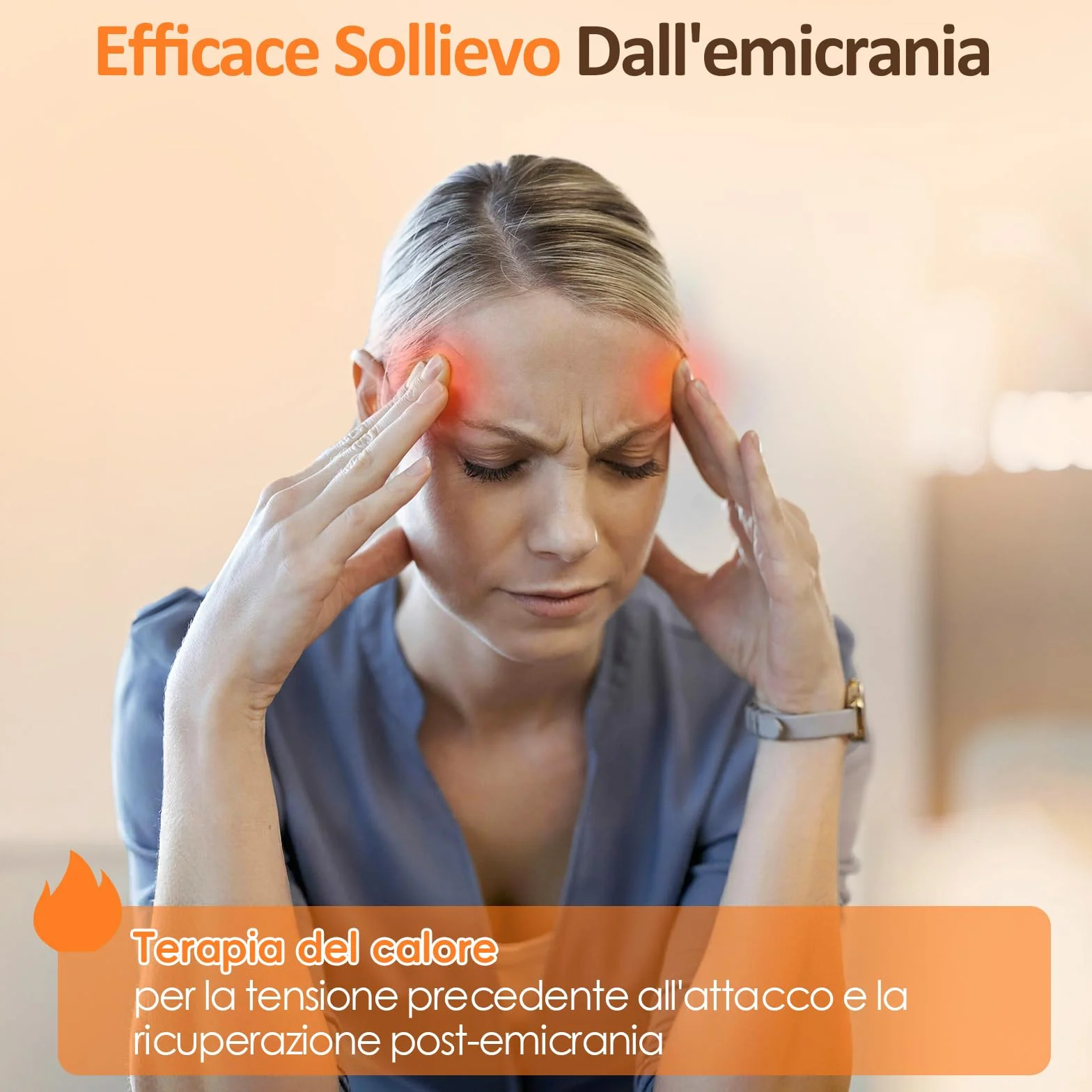 Comfytemp Cappello Riutilizzabile per Emicrania e Fascia Mal di Testa, Alleviare la Pressione Sinusale, Mal di Testa Tensivi e Affaticamento Degli Cchi, Maschera Termica per Gli Occhi