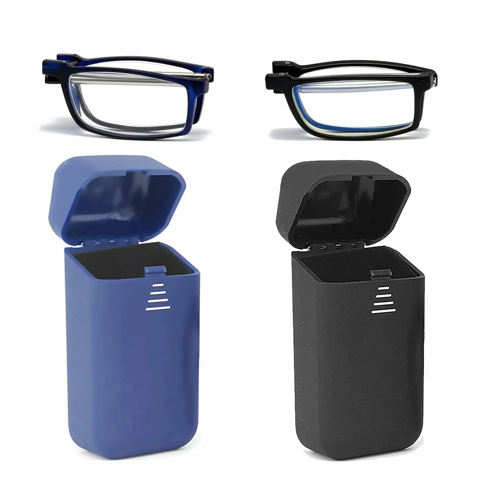 Hubeye Occhiali Da Lettura Pieghevoli Anti luce blu Con Asta Telescopica Scatola Elastica Portatile Ultraleggera alla Moda Per Uomo e Donna 2.50