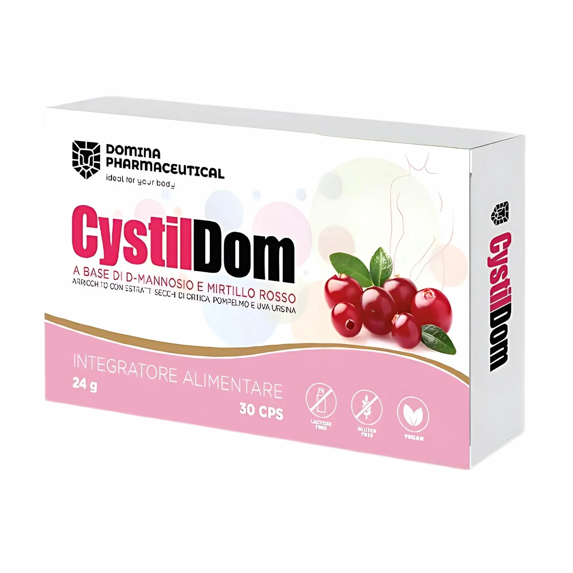 D Mannosio [PURO - VEGANO] Mannosio - con Mirtillo | Tripla Azione - Vie Urinarie - Intestino - Stress Ossidativo | Cistite - Candida Vaginosi | 500 mg -30 Capsule