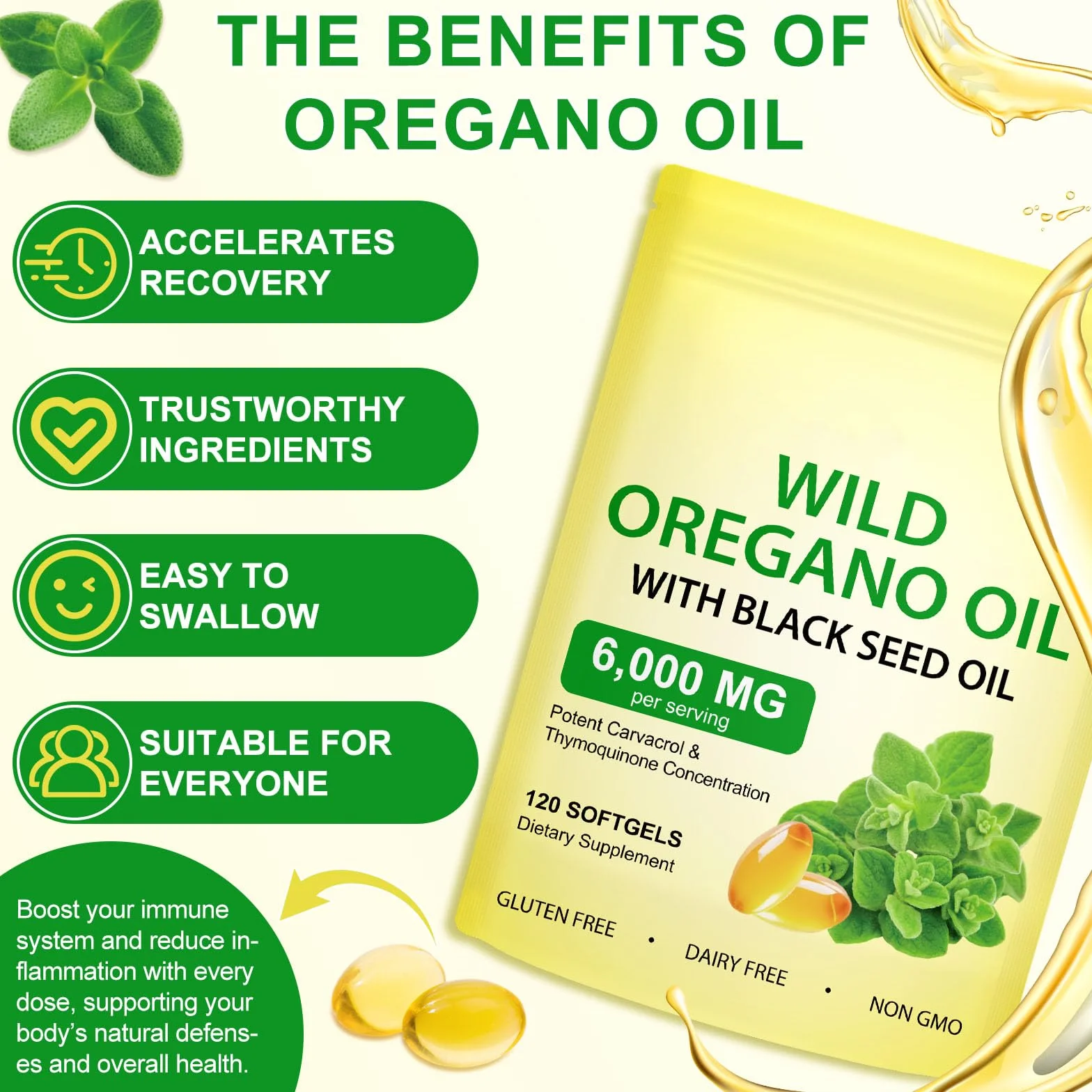 Olio di origano capsule 165 mg carvacrolo Non OGM 120 capsule
