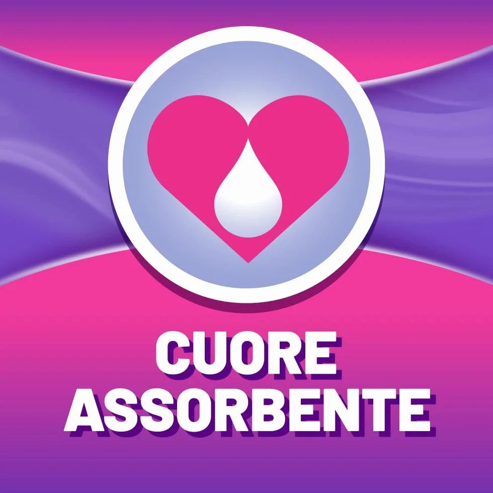 LINES SETA ULTRA EXTRA NOTTE con ali, Pacco scorta da 128 assorbenti per ciclo mestruale, extra protezione per la notte fino a 12 ore, zero odori, Ipoallergenico, cuore lines super assorbente