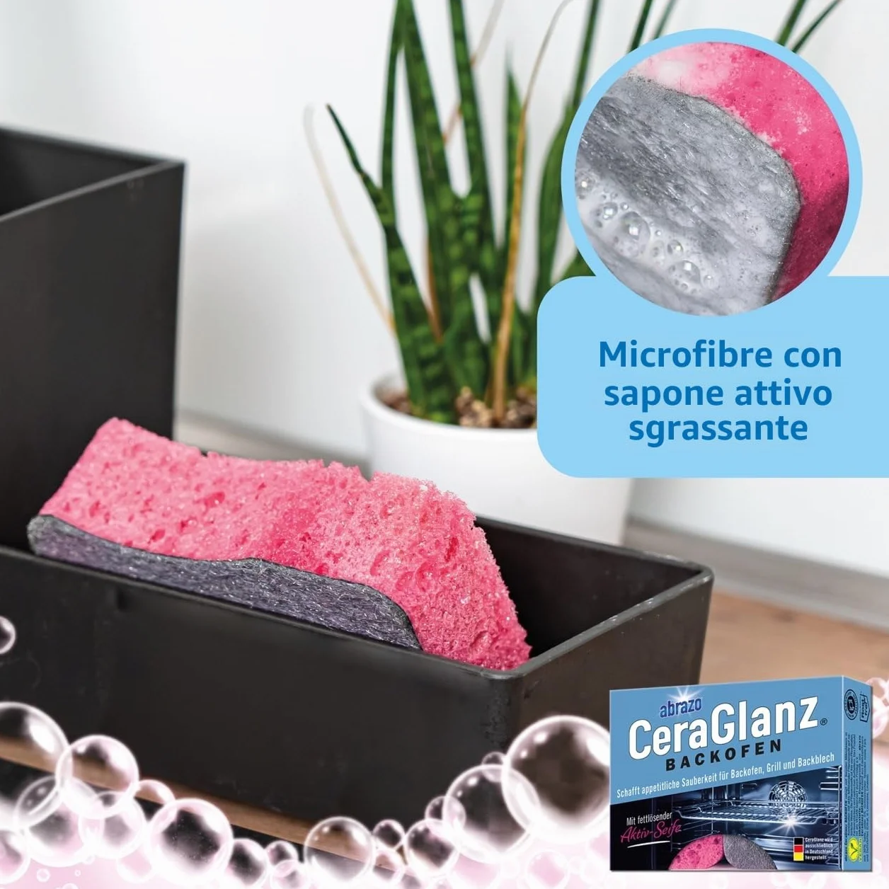 Spugna per forno Abrazo - 4 pulitori, detergente per sporco resistente