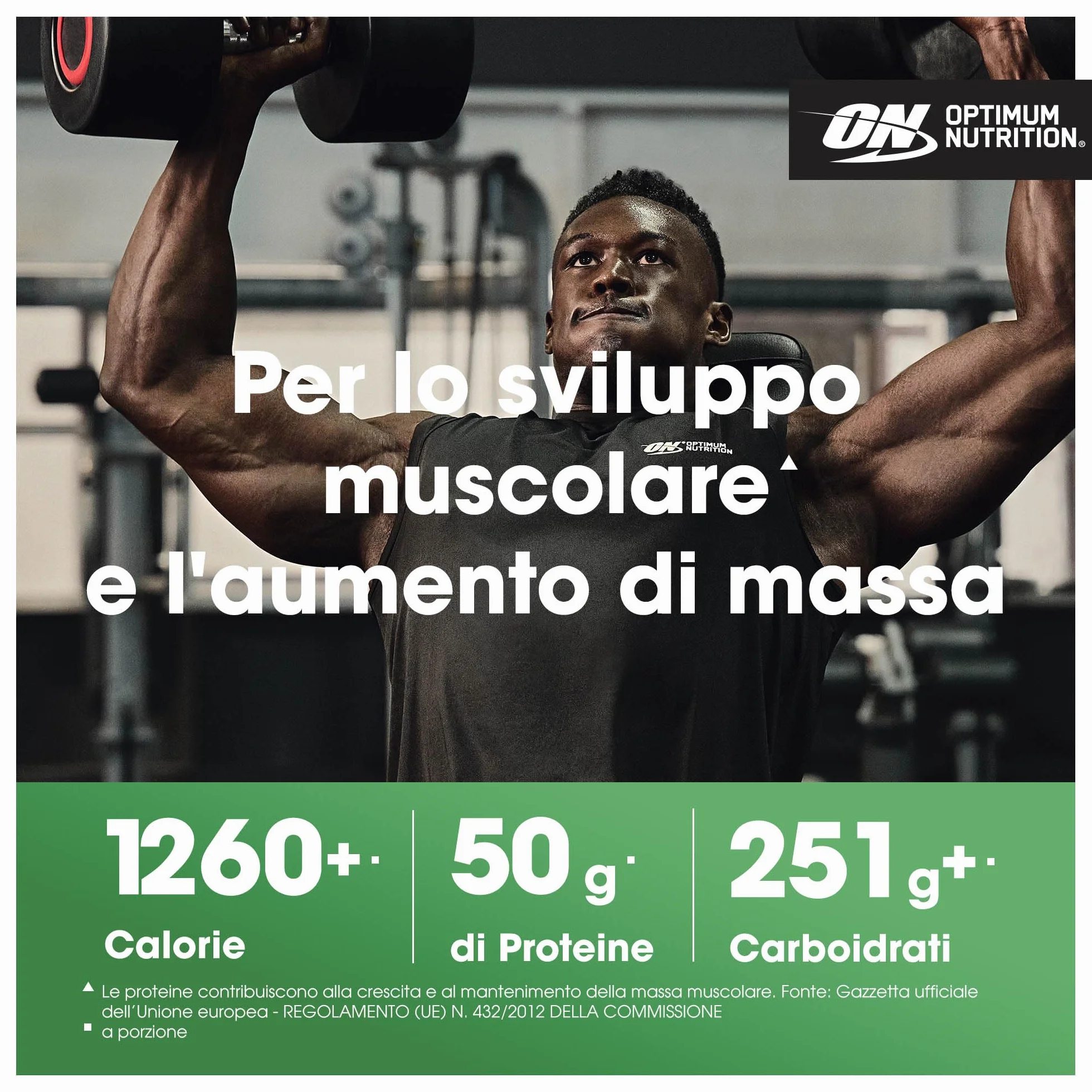 Optimum Nutrition Serious Mass Proteine in Polvere Gusto Cioccolato 2,73 kg 8 Dosi