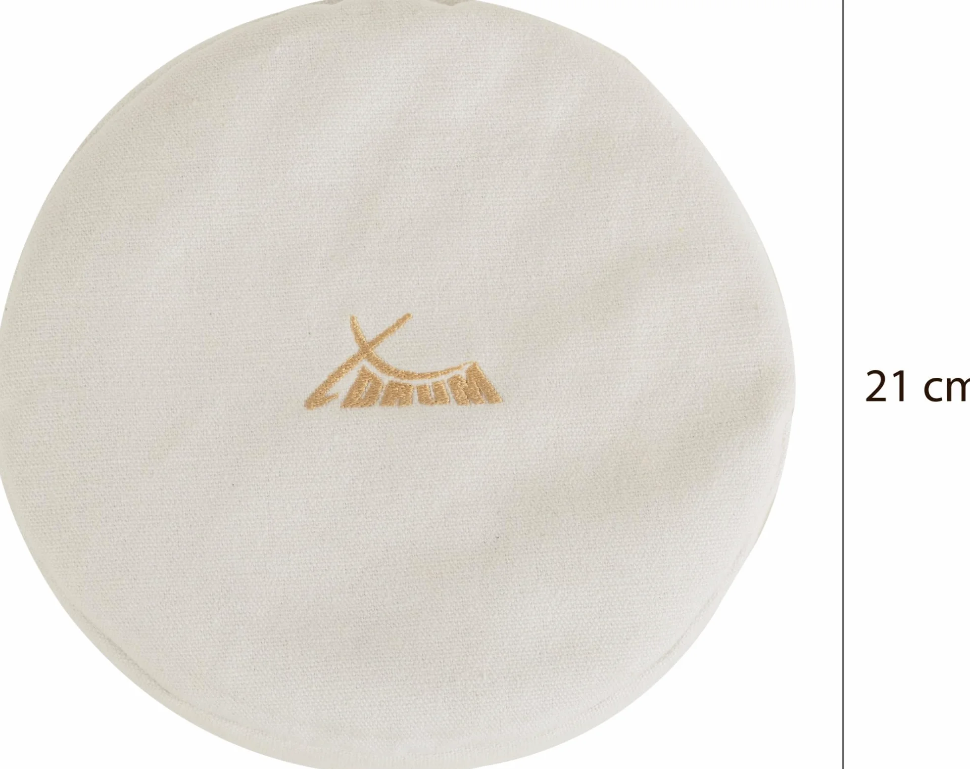 Cuscino di Grano Saraceno XDrum 21 cm in lino, riempito con grano saraceno. Diametro 21 cm. Ideale per preriscaldare campane tibetane, trasmette quasi tutte le vibrazioni.