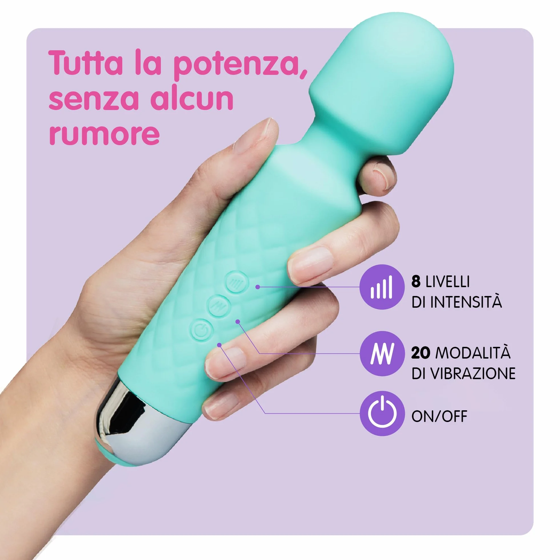 Vibratore Sessuale per Donna - Massaggiante Personale Con 8 Velocità e 20 Modalità - Stimolatore Punto G - Dildo vibrante, Vibratorepunto squirt, Giocattoli Sessuali - Oliver James (Verde)