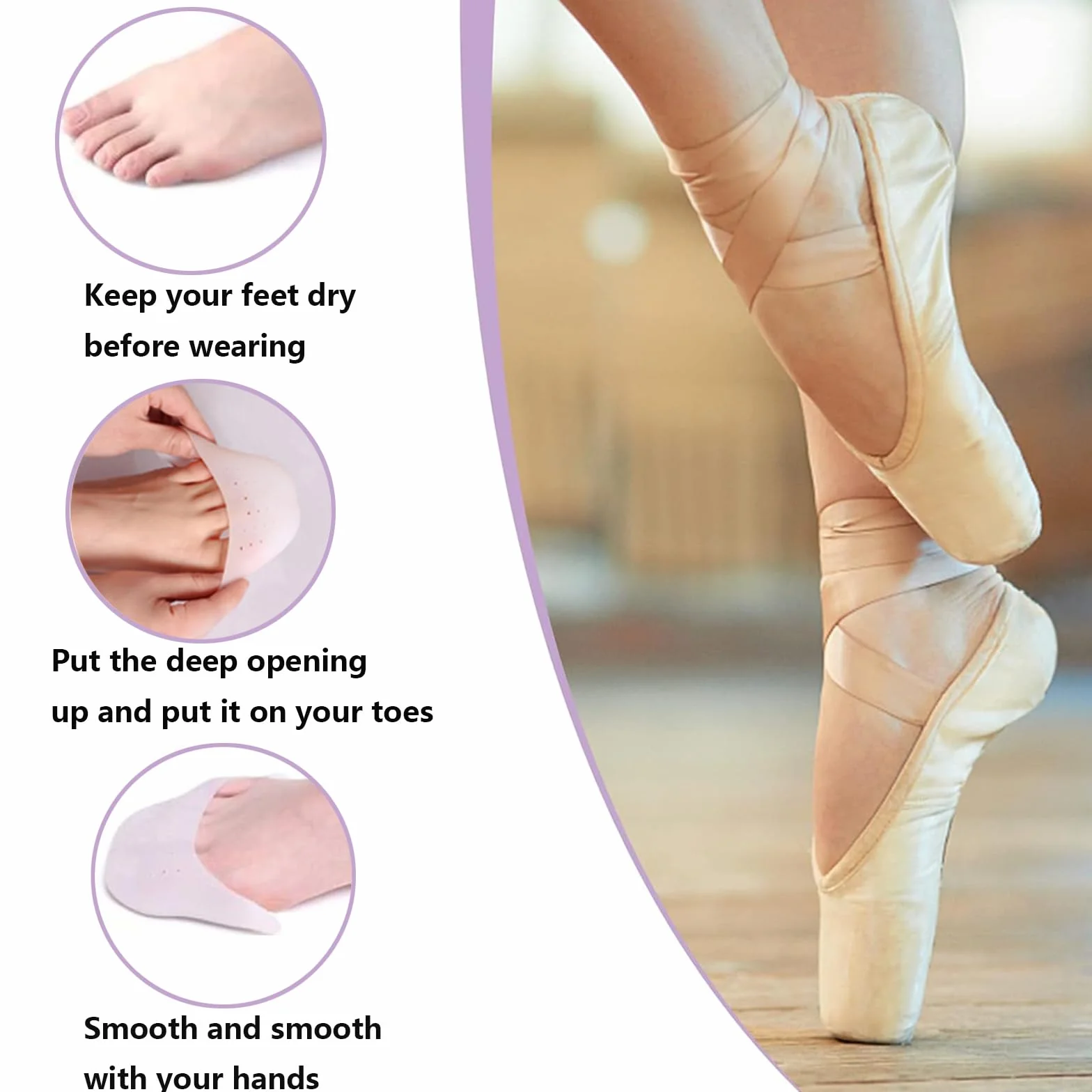 Salvapunte in Silicone Gel Salva Punte,2 Paia Salvapunte in Silicone,Piede Suggerimento Manicotto Per Proteggere Piedi,Copri Dita Salvapunta per Scarpe a Punta Ballet e Danza Classica