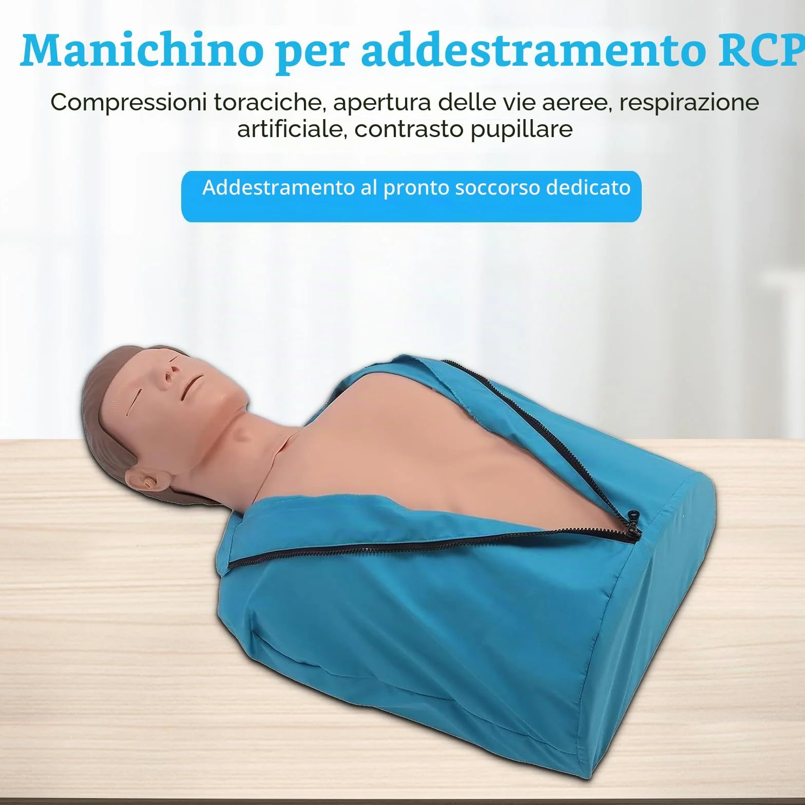 Manichino Rianimazione Adulti Mezzo Corpo RCP Kit Addestramento Modello Didattico