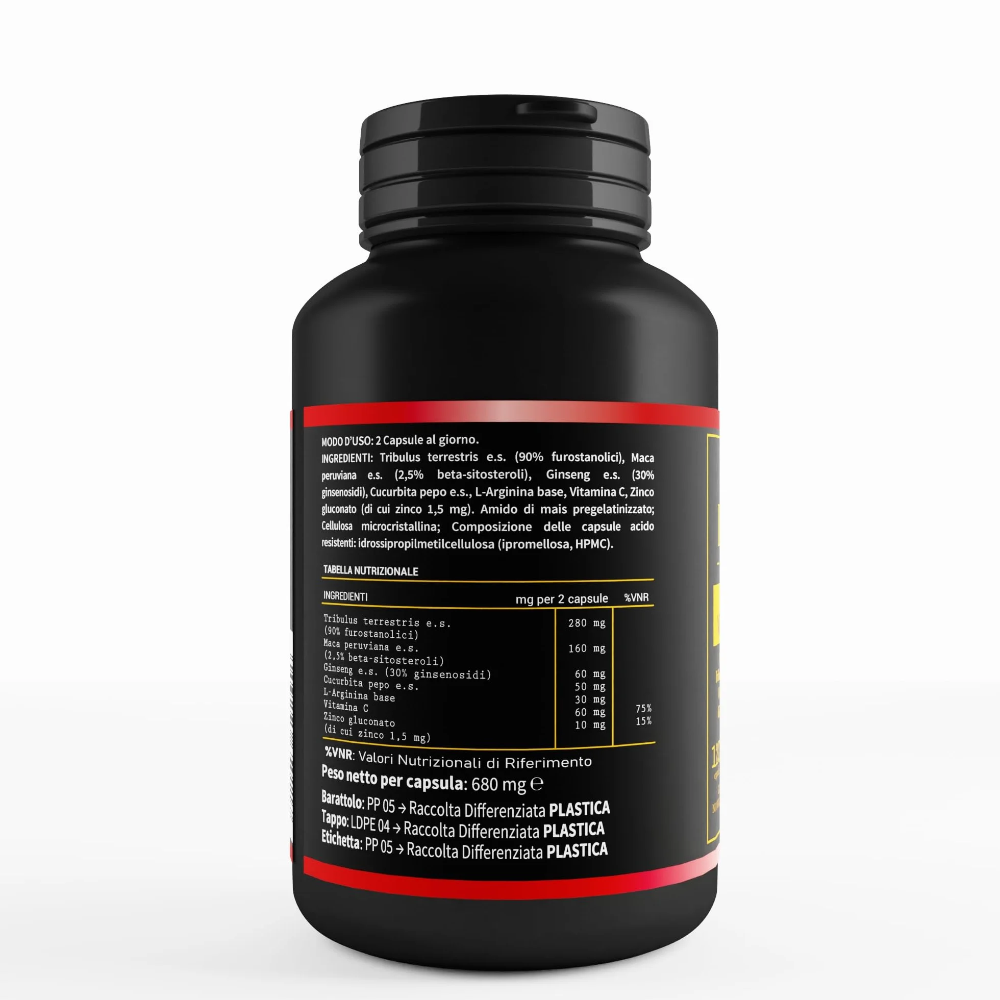 Royal Nutraceutici Integratore Prostata Uomo Tribulus Terrestris Maca Peruviana Vitamina C Zinco 120 Capsule