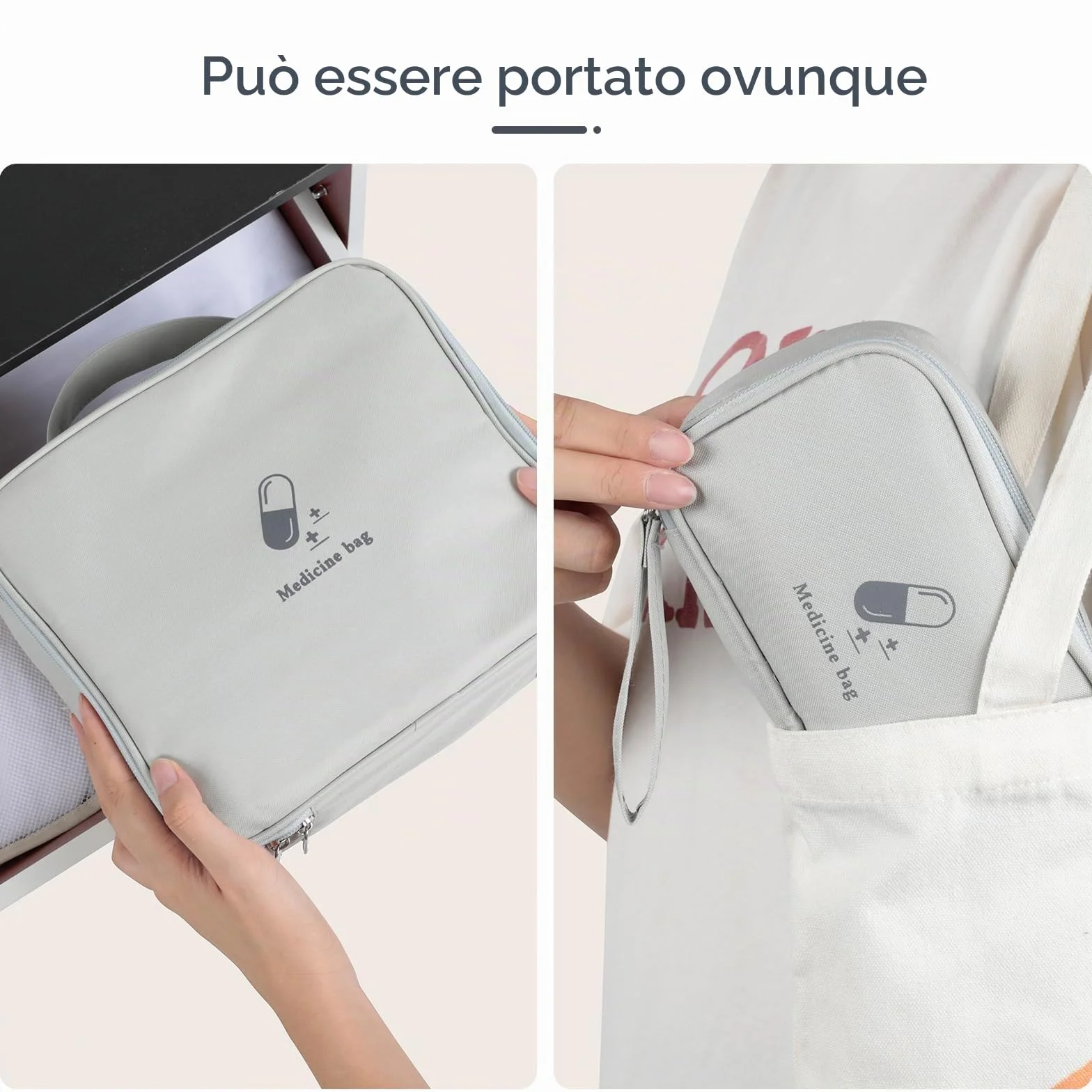 AiQInu Borsa Pronto Soccorso Viaggio 2 Pezzi Impermeabile Kit Medico Vuota Alta Capacità Portatile