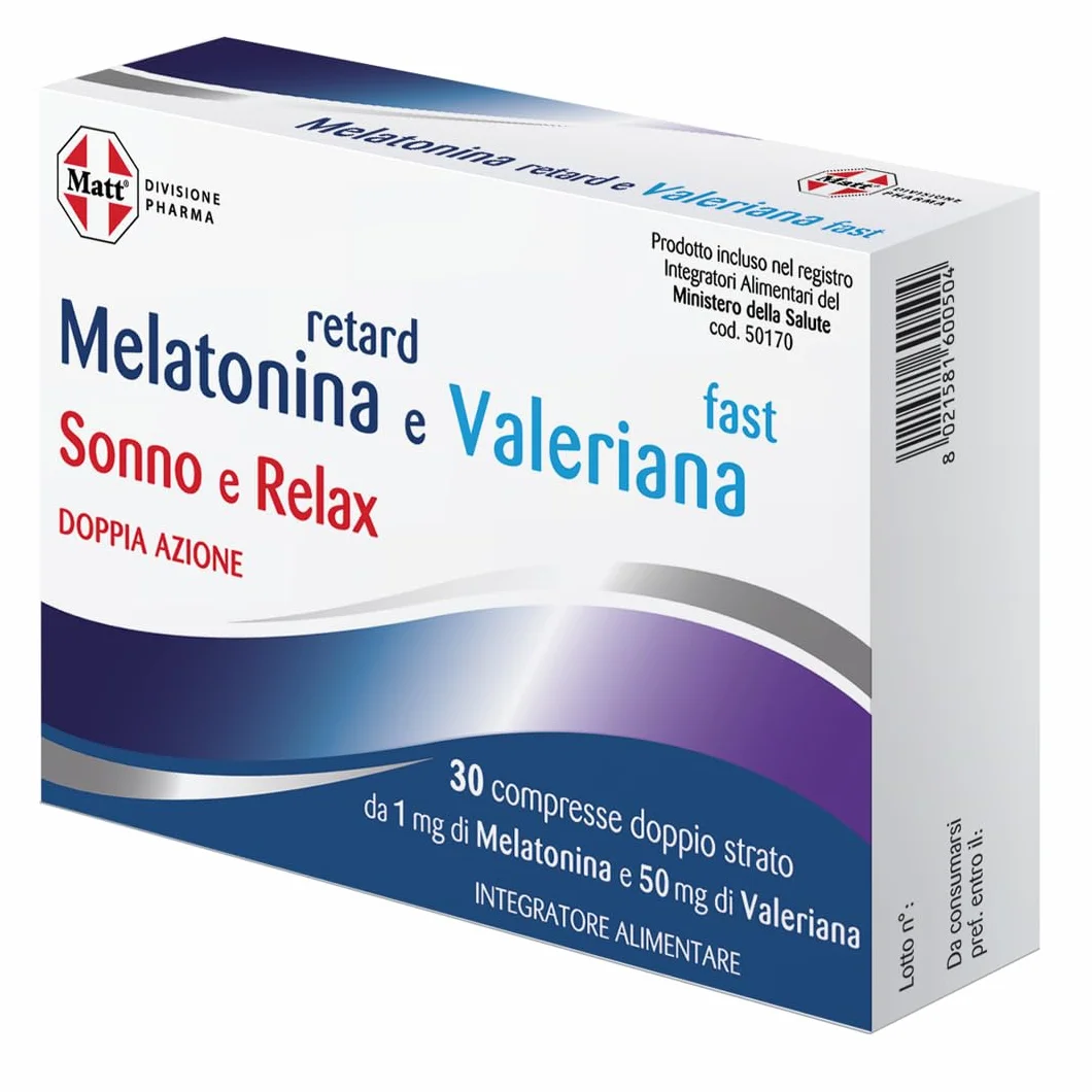 Melatonina Retard Valeriana Fast Integratore Alimentare 30 Compresse