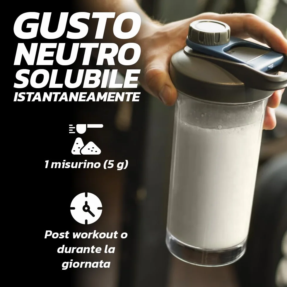PROLABS – Glutammina in Polvere Solubile GLUTAMINE PURE, Integratore 100% Vegan Purissimo per Recupero, Rigenerazione e Mantenimento Massa Muscolare - Integratori Post Workout, Gusto Neutro, 500gr