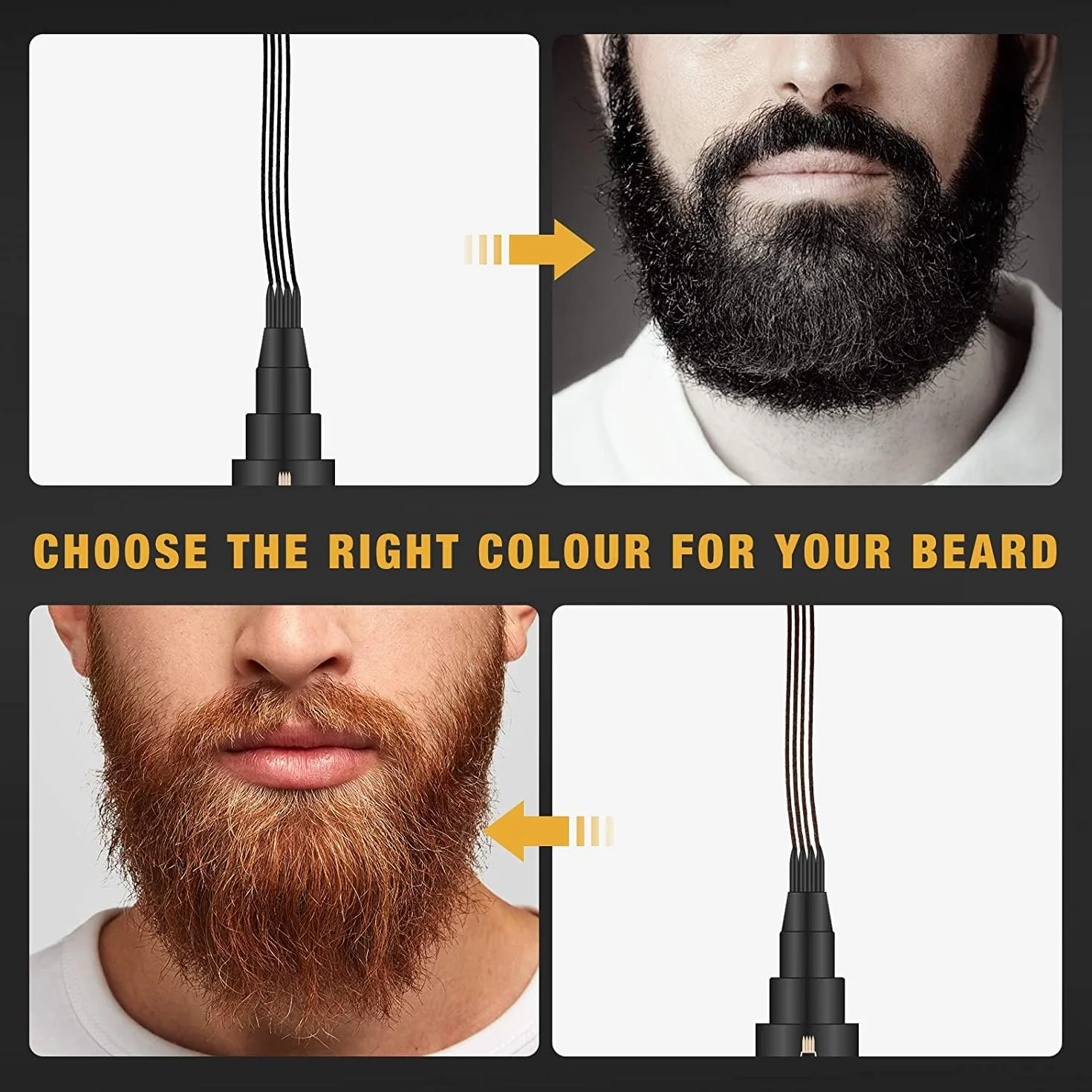 Matita per Barba, Riempitivo Professionale per Matite per Barba, Modellatore per Barba e Strumento per Modellare la Barba per Uomo, Strumento per Tracciare il Kit per L'igiene