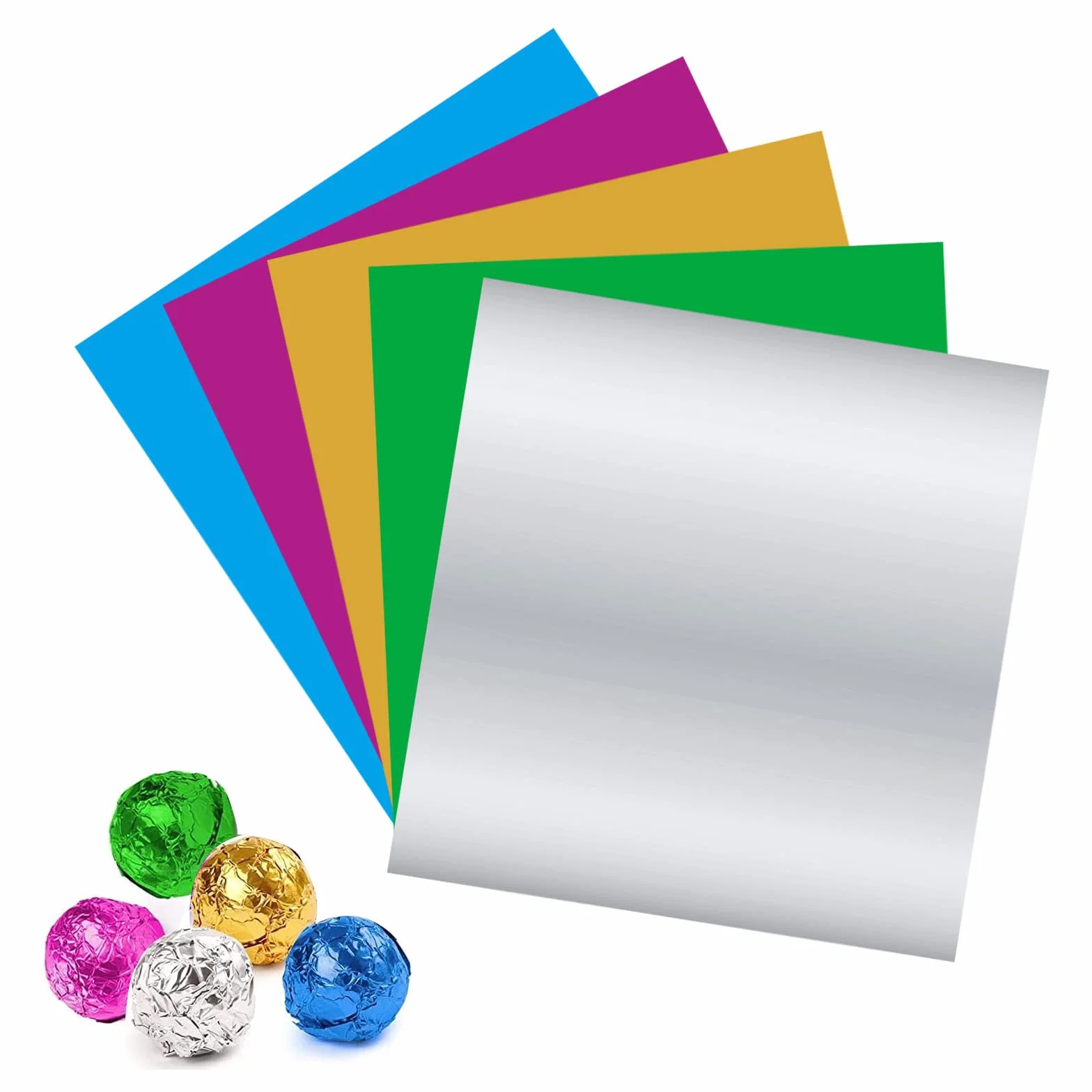 Imballaggio Foglio Alluminio,Fogli Alluminio Caramelle,Carta Stagnola Colorata,500PCS Cioccolato Involucri Involucri Dolci Pasqua Carta per Cioccolatini
