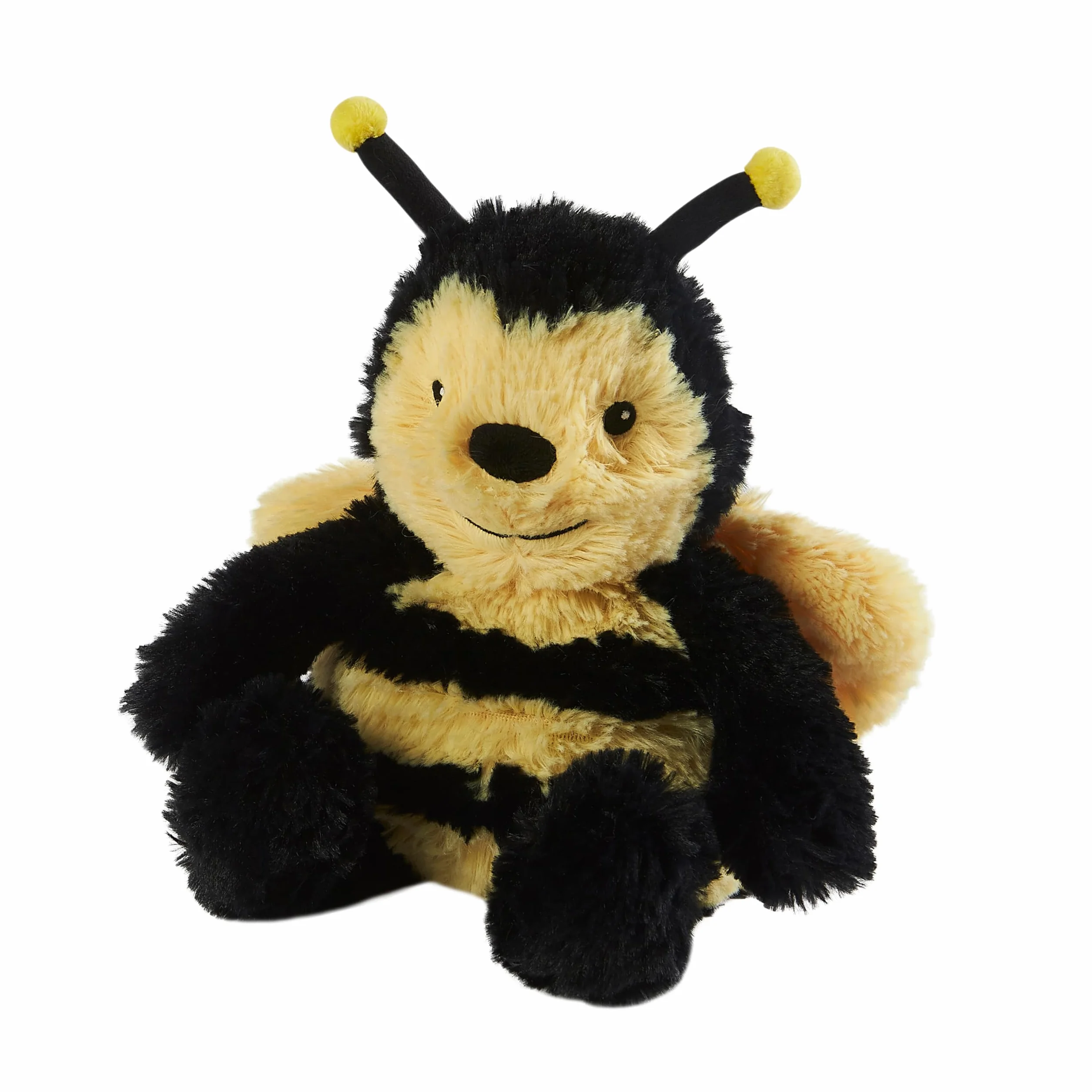 Warmies Peluche a forma di calabrone per microonde, orsacchiotto ponderato leggermente profumato con lavanda francese, cuscino termico completamente riscaldabile, misura junior, sollievo dal caldo o