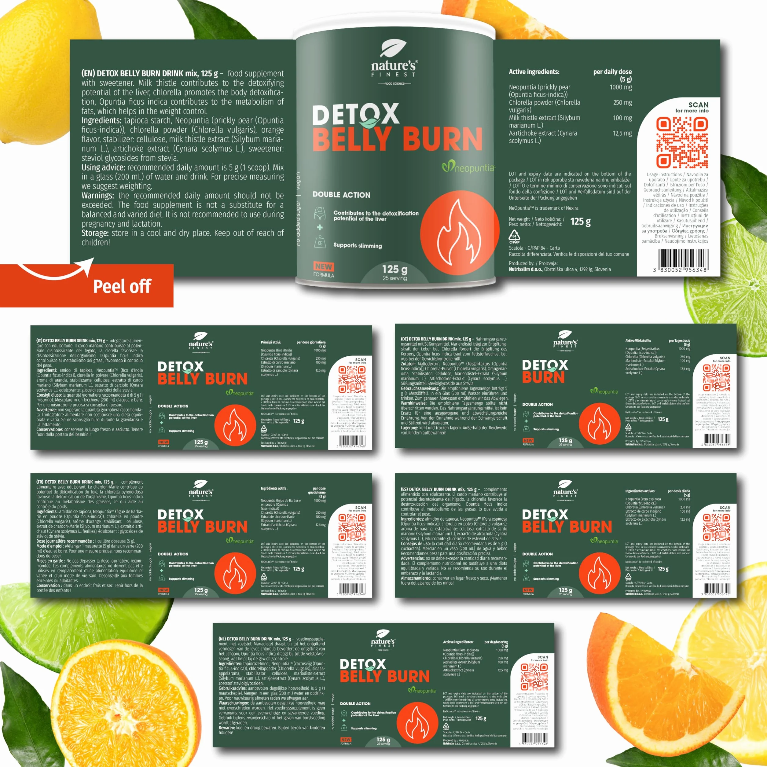 Nature’s Finest Detox Belly Burn Integratore Detox in Polvere 125 g