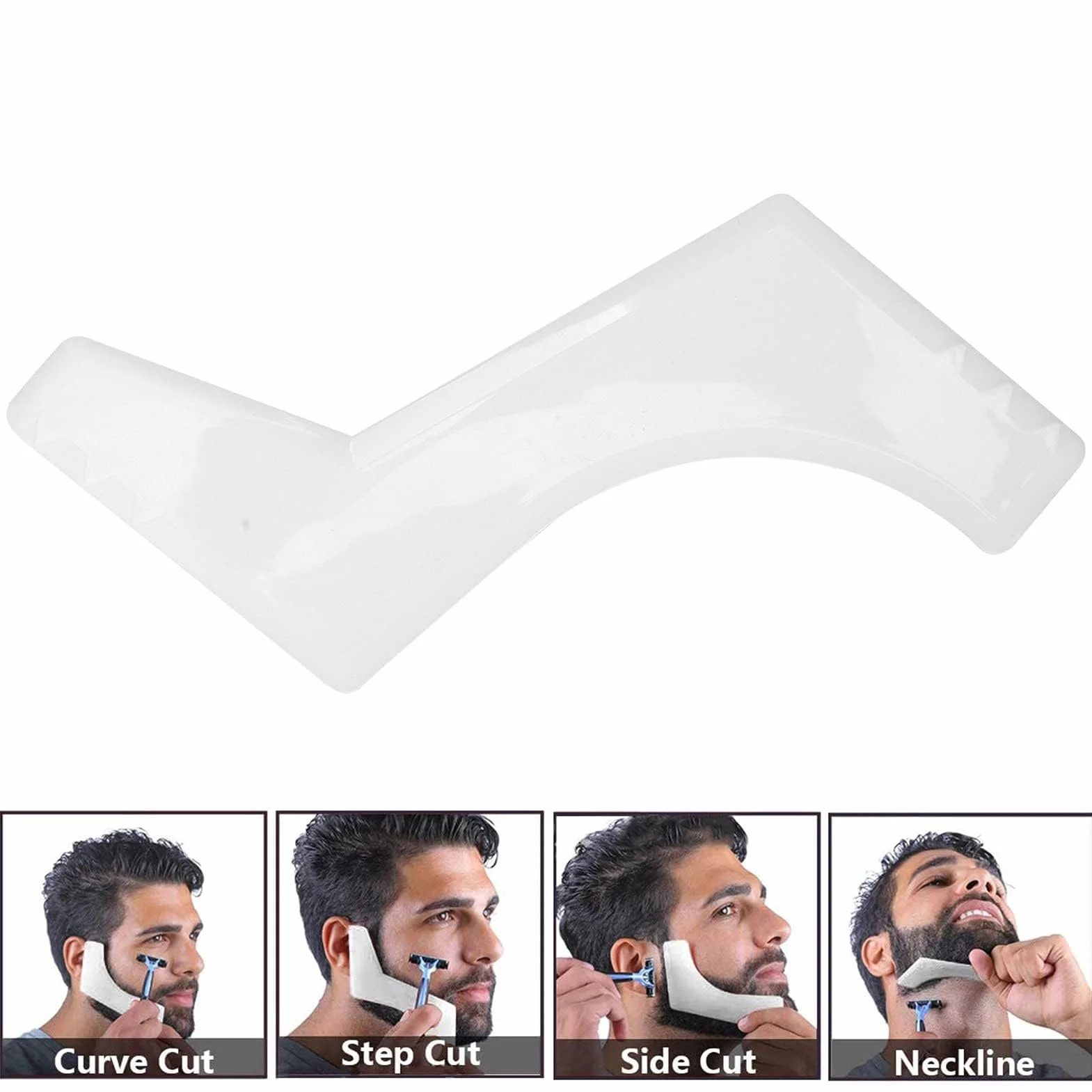 Set di 5 pezzi per il taglio della barba, set di strumenti per modellare la barba da uomo, per la rasatura di pizzetto e scollatura, guida per la barba, styling della barba