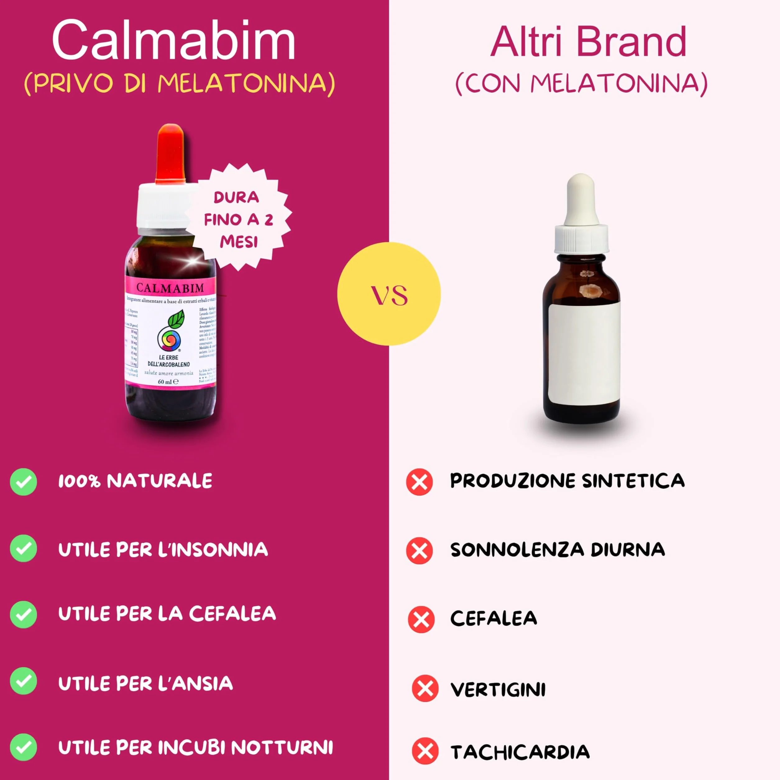 CalmaBim Gocce Per Dormire Bambini 60 ml - Passiflora Camomilla Vitamina B6 Rilassamento Naturale