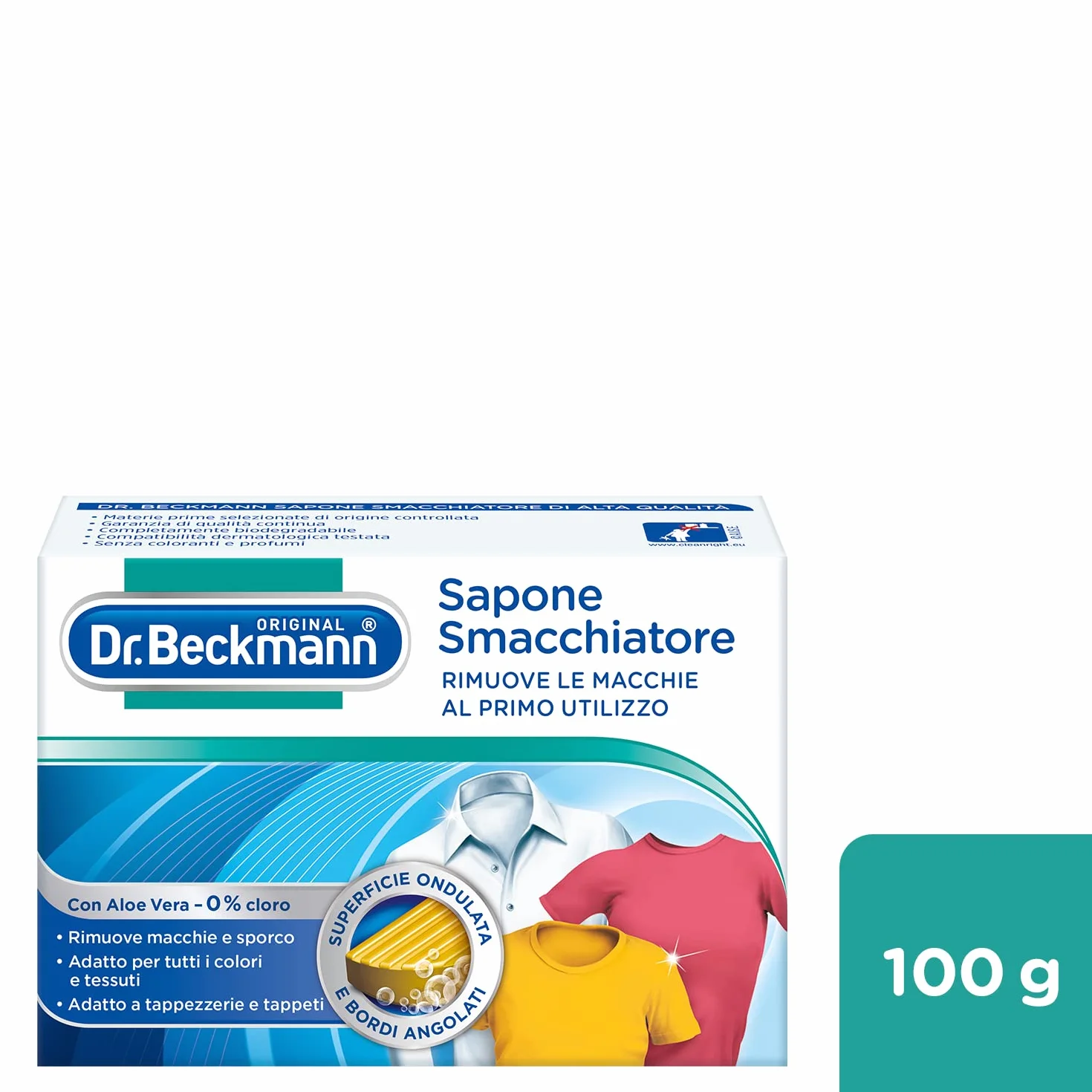Dr. Beckmann Sapone Smacchiatore | Lo smacchiatore naturale di comprovata efficacia | Anche per tappezzeria e tappeti | Non contiene profumi né coloranti o sbiancanti | 100 g (Confezione da 3)