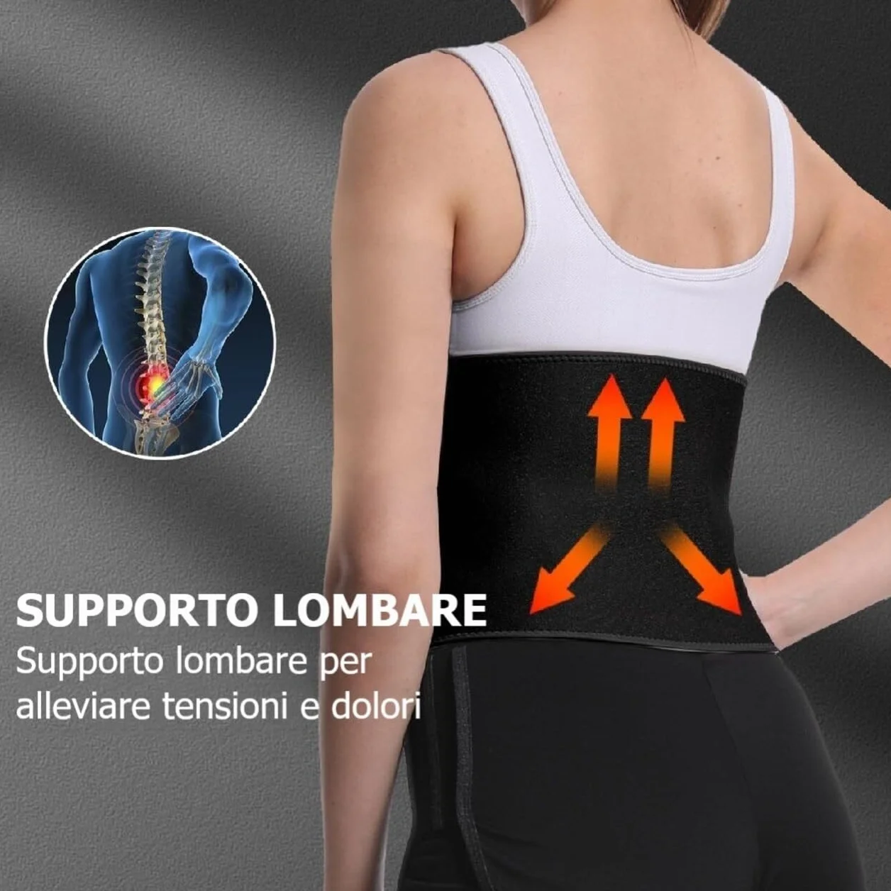 FEVAN Fascia Addominale Uomo e Donna in Neoporene - Fascia Uomo e Donna con Velcro Regolabile - Fascia Addominale - Pancera Uomo Nero (S/M-L/XL).