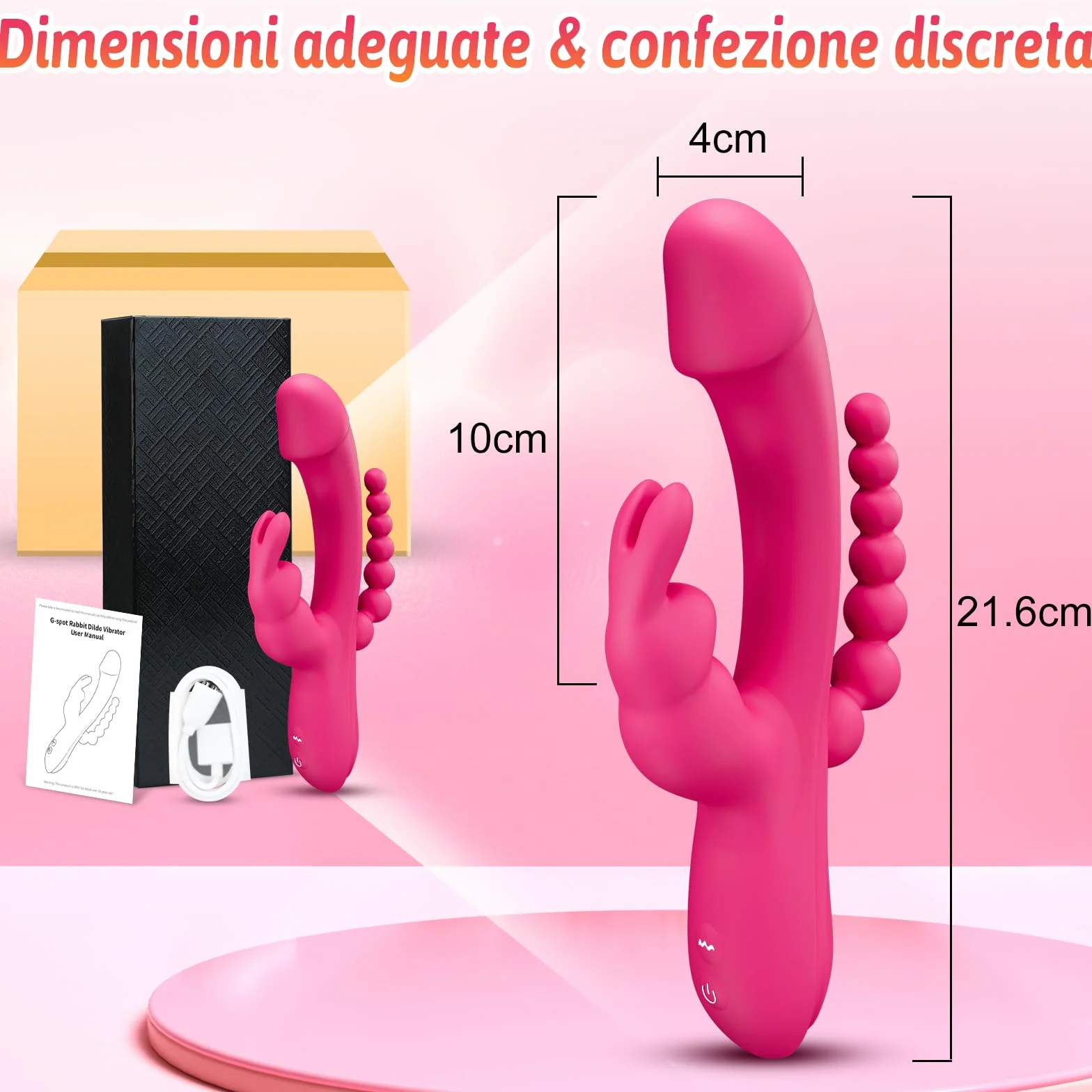 Vibratoreper donna del punto G Sex Toy - Dildo Stimolatore clitorideo, Giocattolo per adulti per il piacere femminile, doppio 10 modalità vibratore rosa anale Giocattolo del sesso di coppia