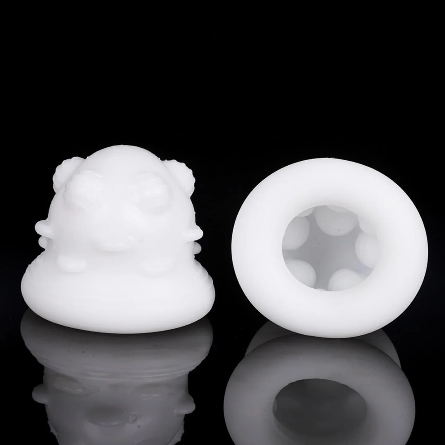 Set di 2 penis sleeve estensibili in silicone – Manicotto elastico con anello alla base e copertura del glande, accessori intimi per uomini e coppie per maggiore sensazione