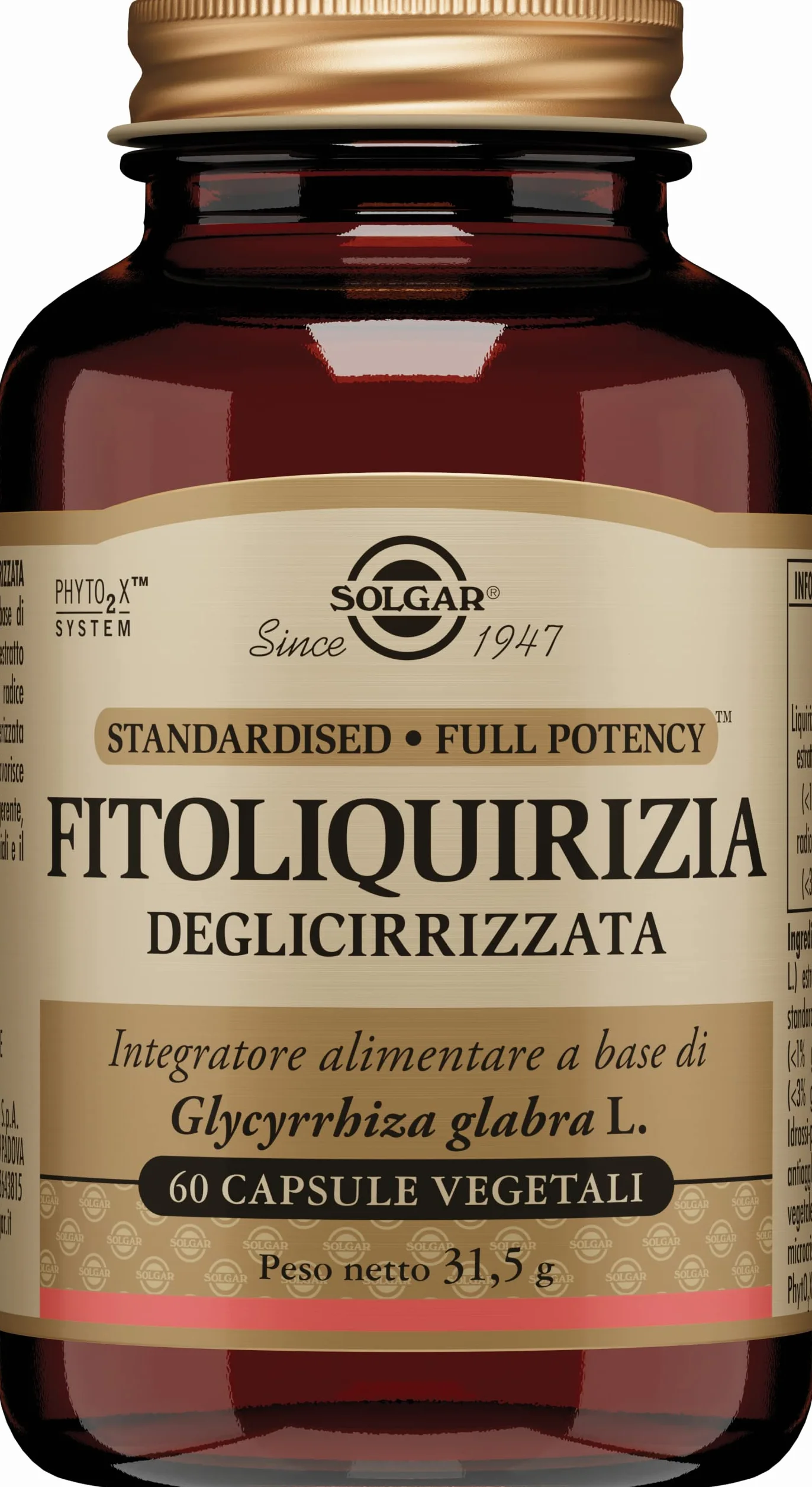 Solgar FITOLIQUIRIZIA DEGLICIRRIZZATA, 60 capsule vegetali – Glycyrrhiza glabra – funzione digestiva