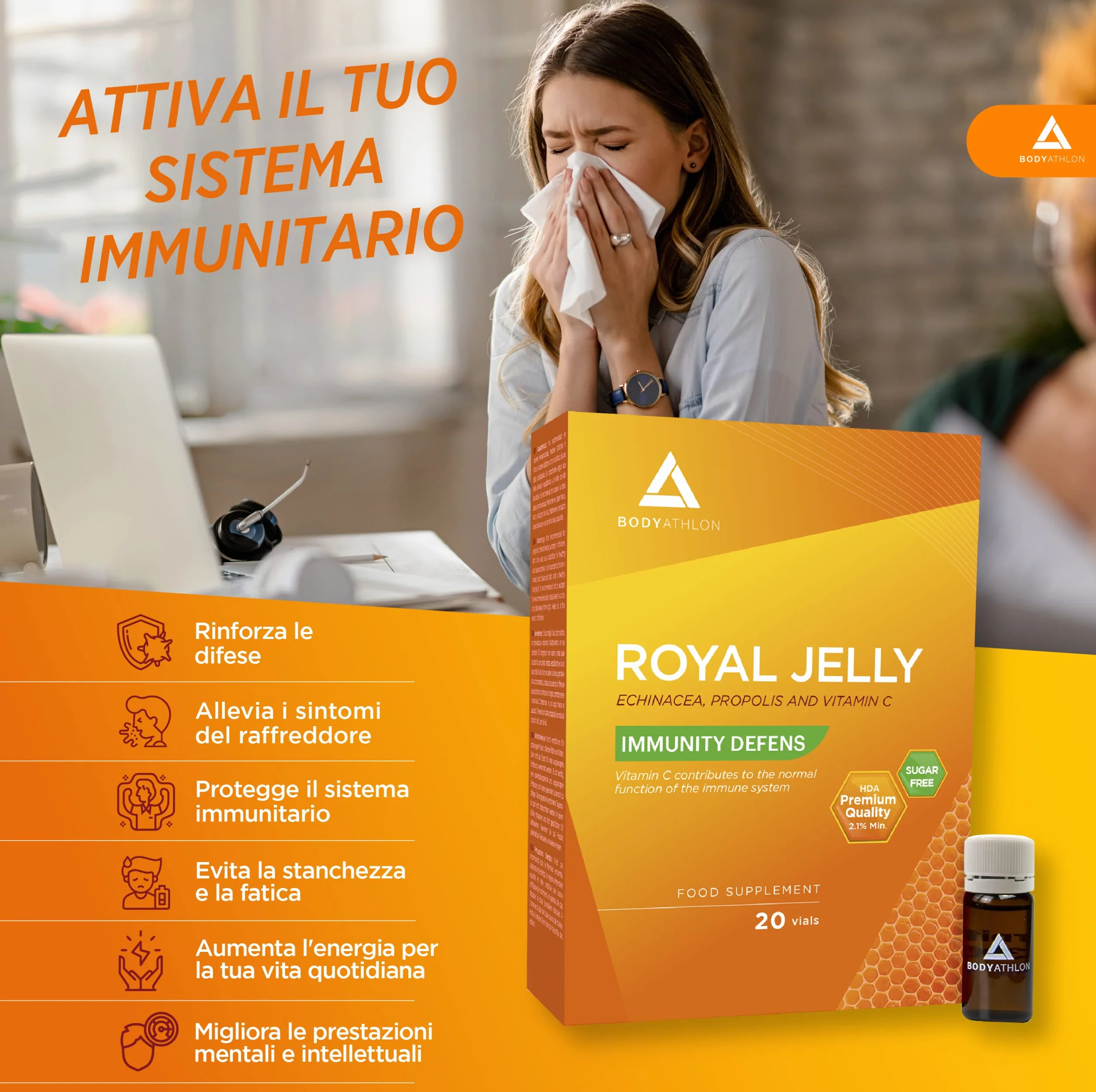 Pappa Reale Propoli Echinacea Vitamina C 20 fiale Difese Immunitarie