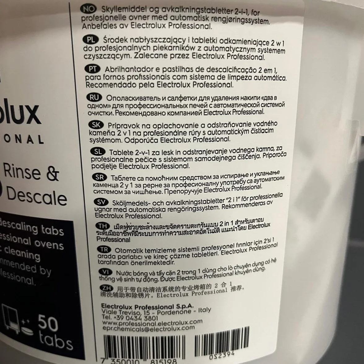 Electrolux C25 Rinse & Descale - Confezione da 50 Pastiglie Brillantante e Disincrostante in Bustine Monouso