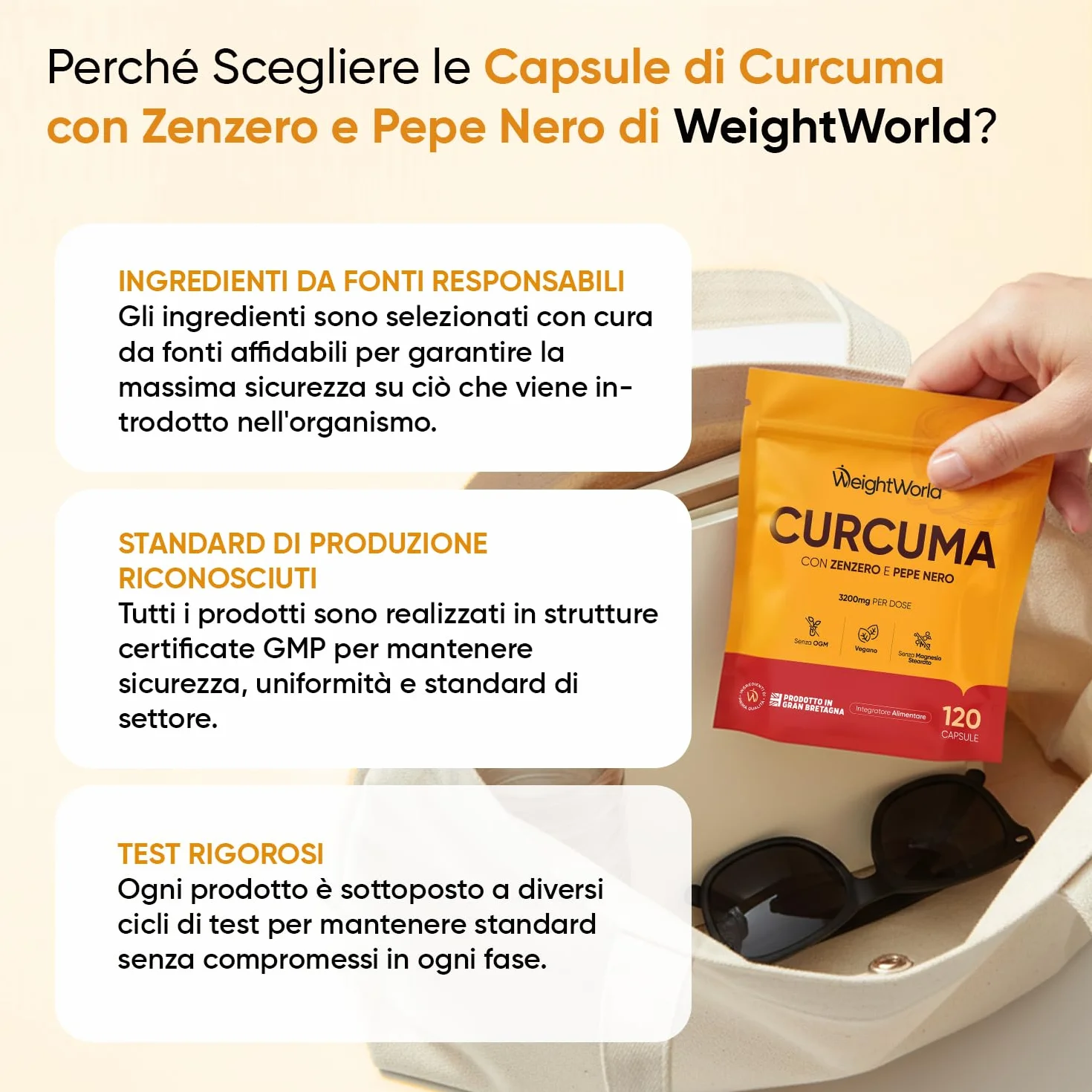 Curcuma Piperina Zenzero Integratore 3200mg 120 Capsule Vegane con Pepe Nero