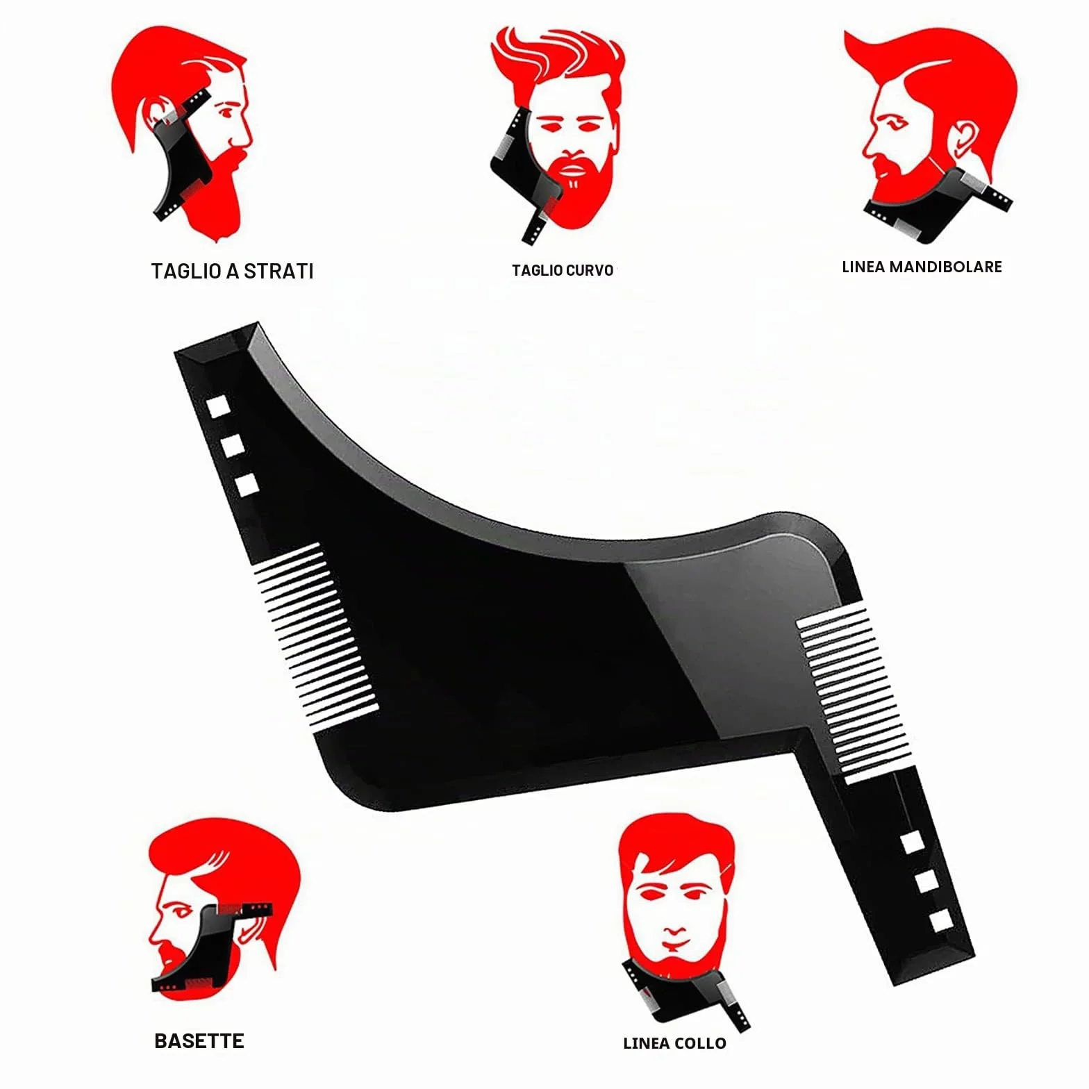 Pettine Stencil Barba Signori Collo Sagome Styling Tool Rasatura Barba